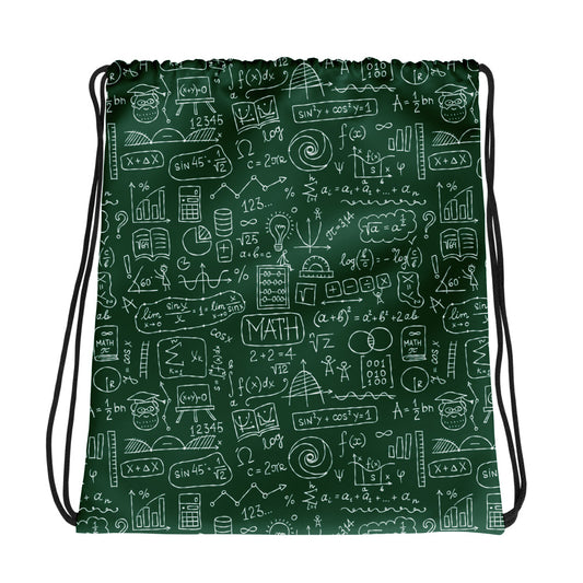 Stylish Math Print Drawstring Bag kudrylab