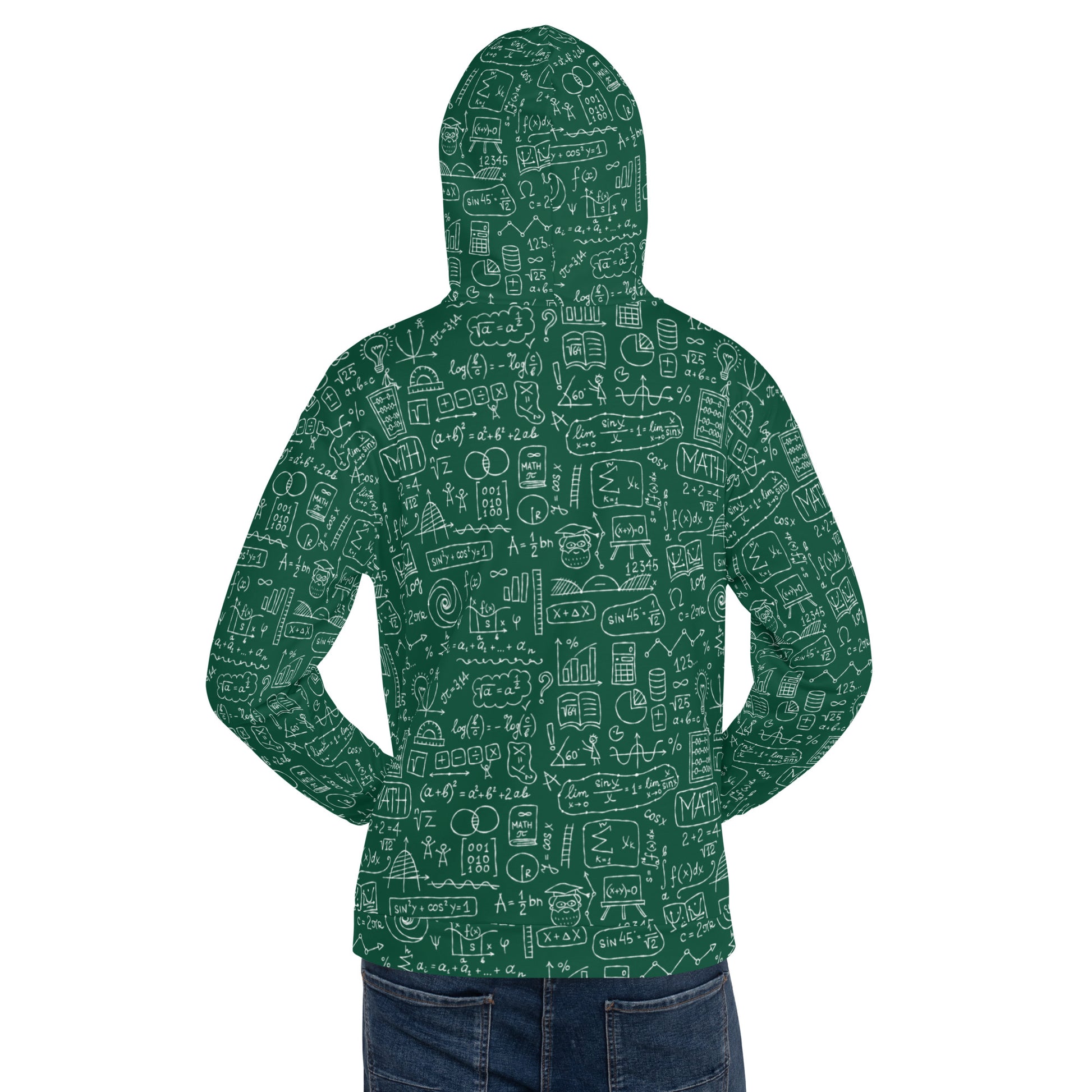 Stylish Unisex All-Over Print Hoodie with Math Print kudrylab