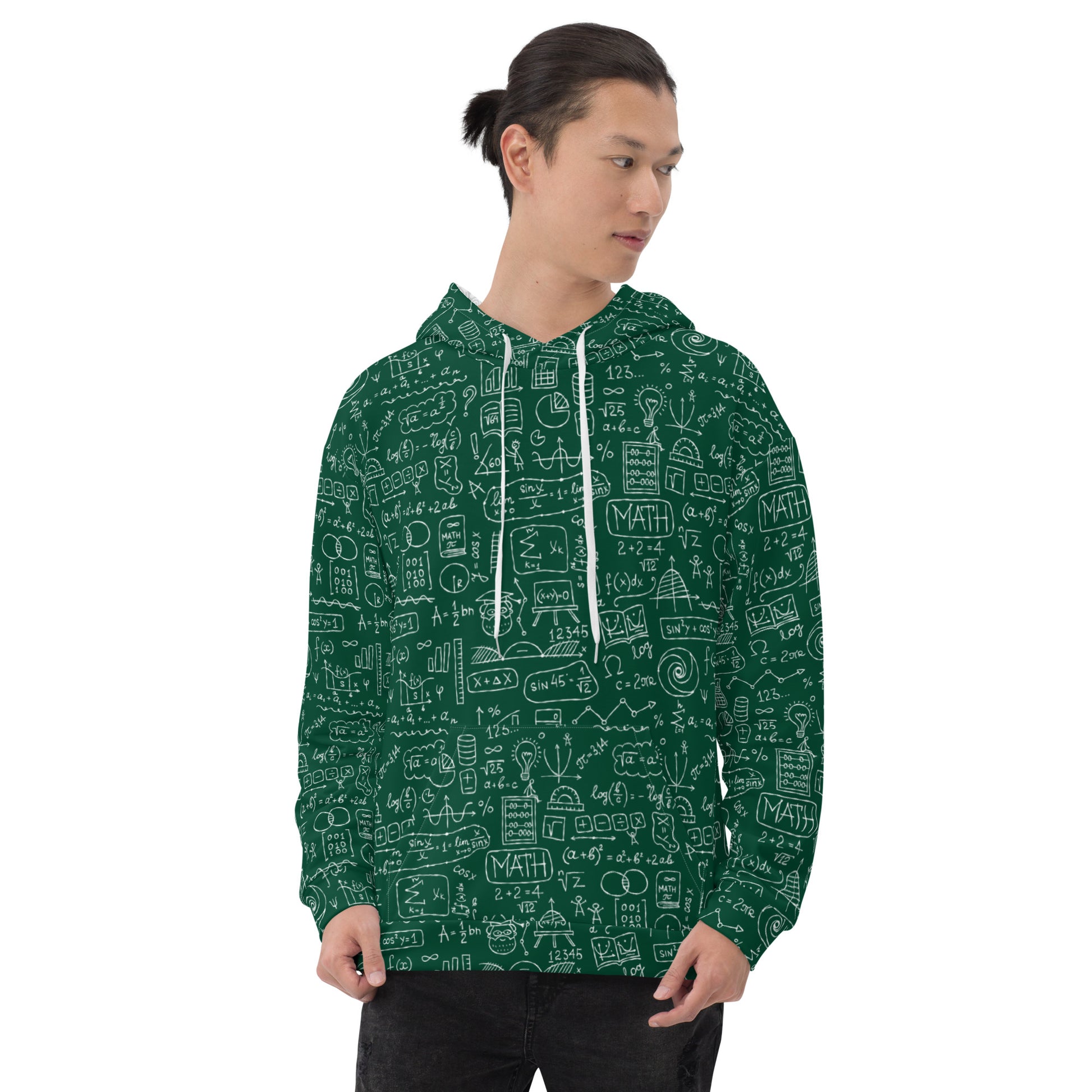 Stylish Unisex All-Over Print Hoodie with Math Print kudrylab