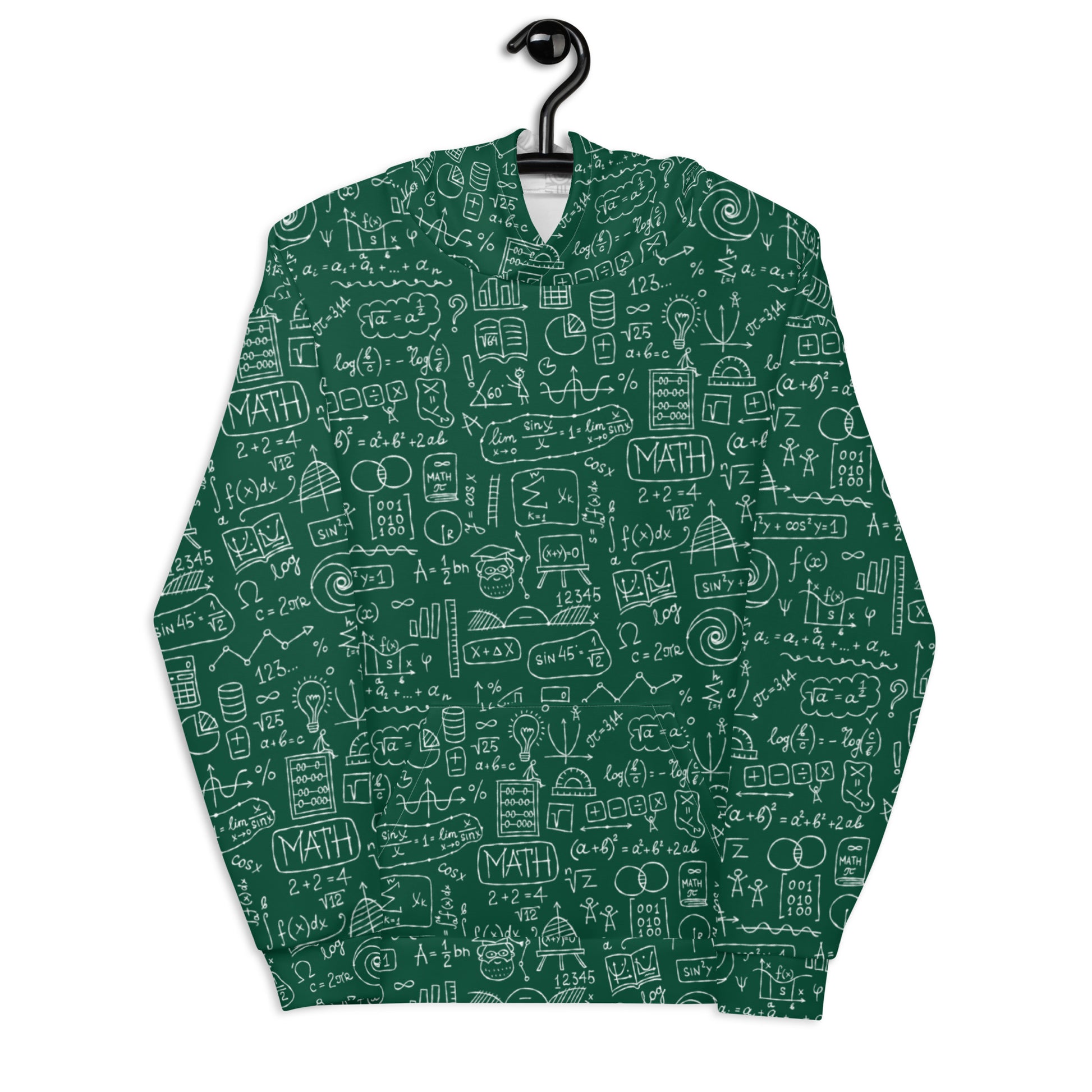 Stylish Unisex All-Over Print Hoodie with Math Print kudrylab