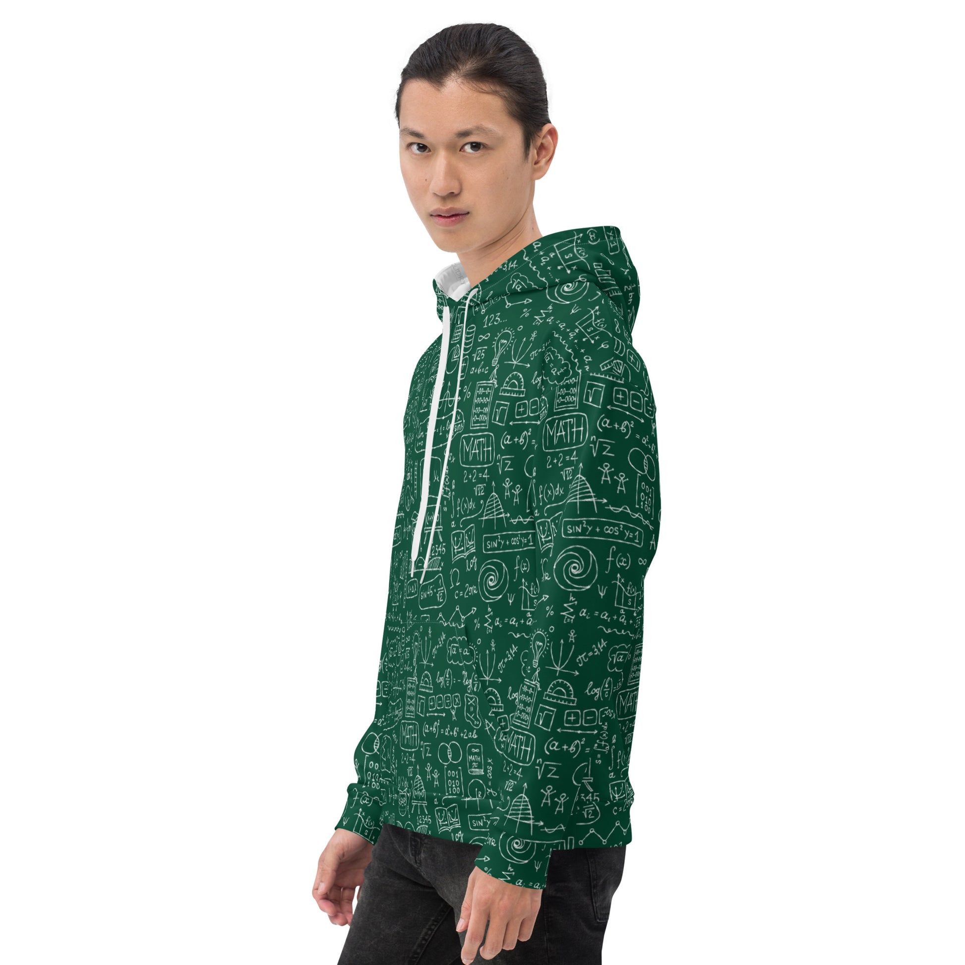 Stylish Unisex All-Over Print Hoodie with Math Print kudrylab