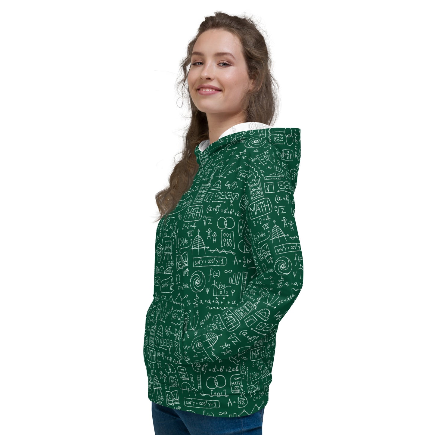 Stylish Unisex All-Over Print Hoodie with Math Print kudrylab