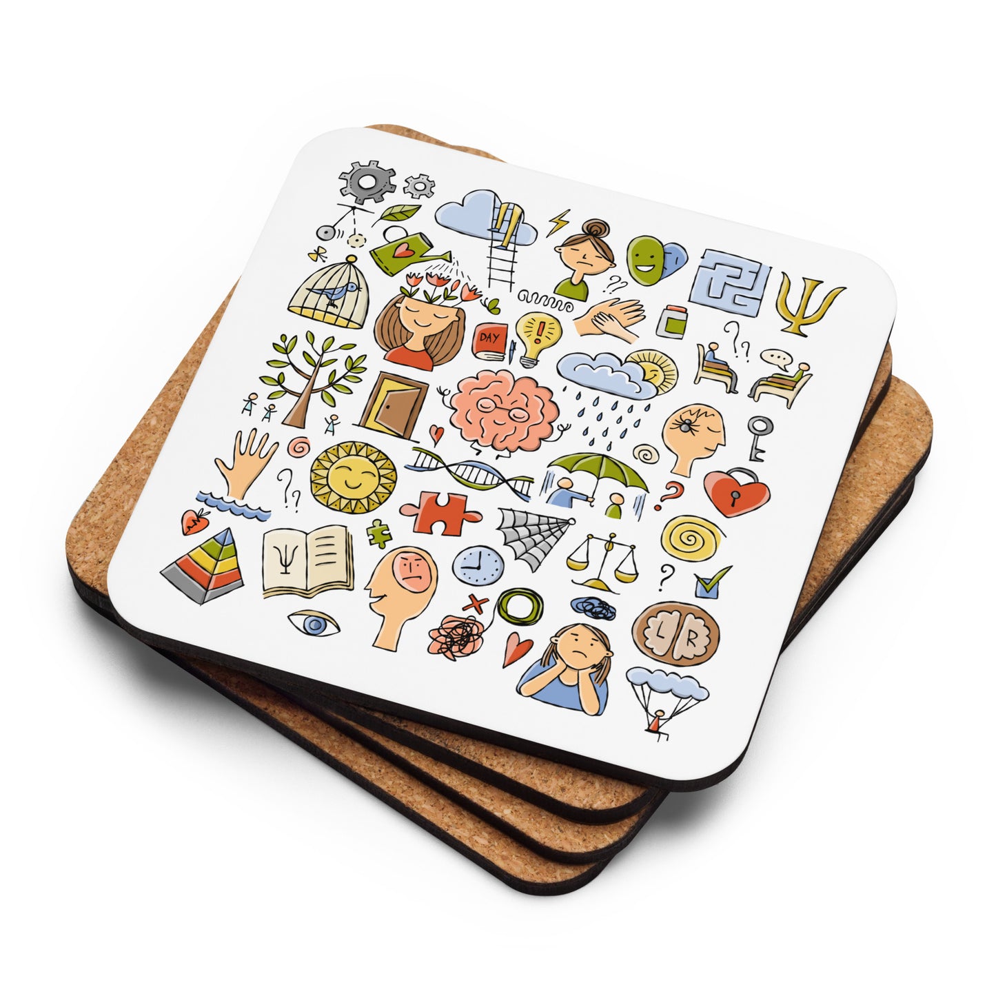 Cork-back coaster Psychology kudrylab
