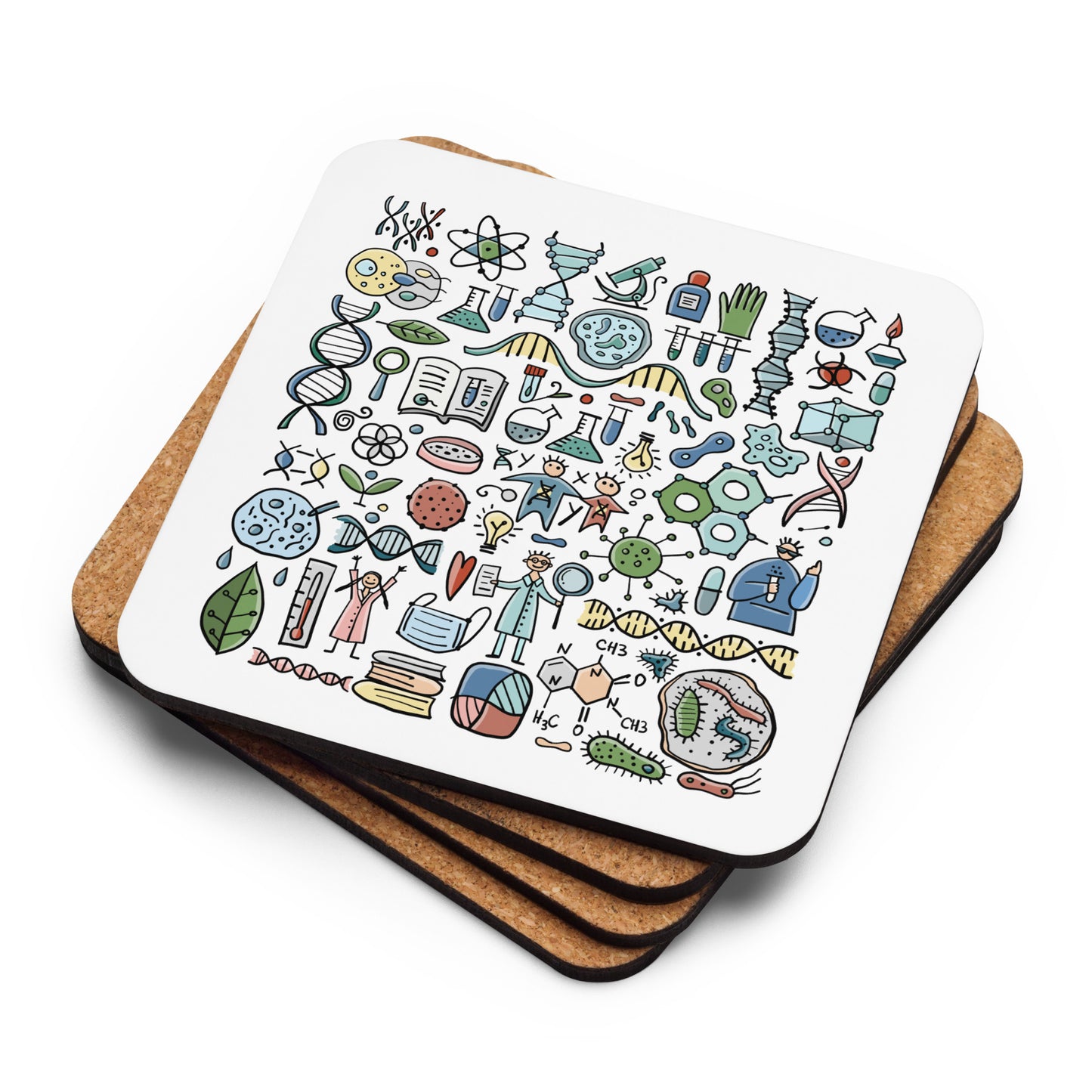 Cork-back coaster Genetic kudrylab