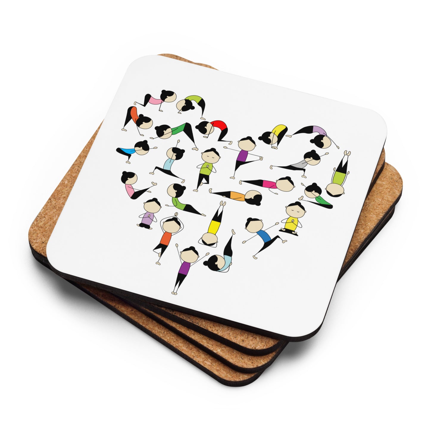 Cork-back coaster Yoga kudrylab