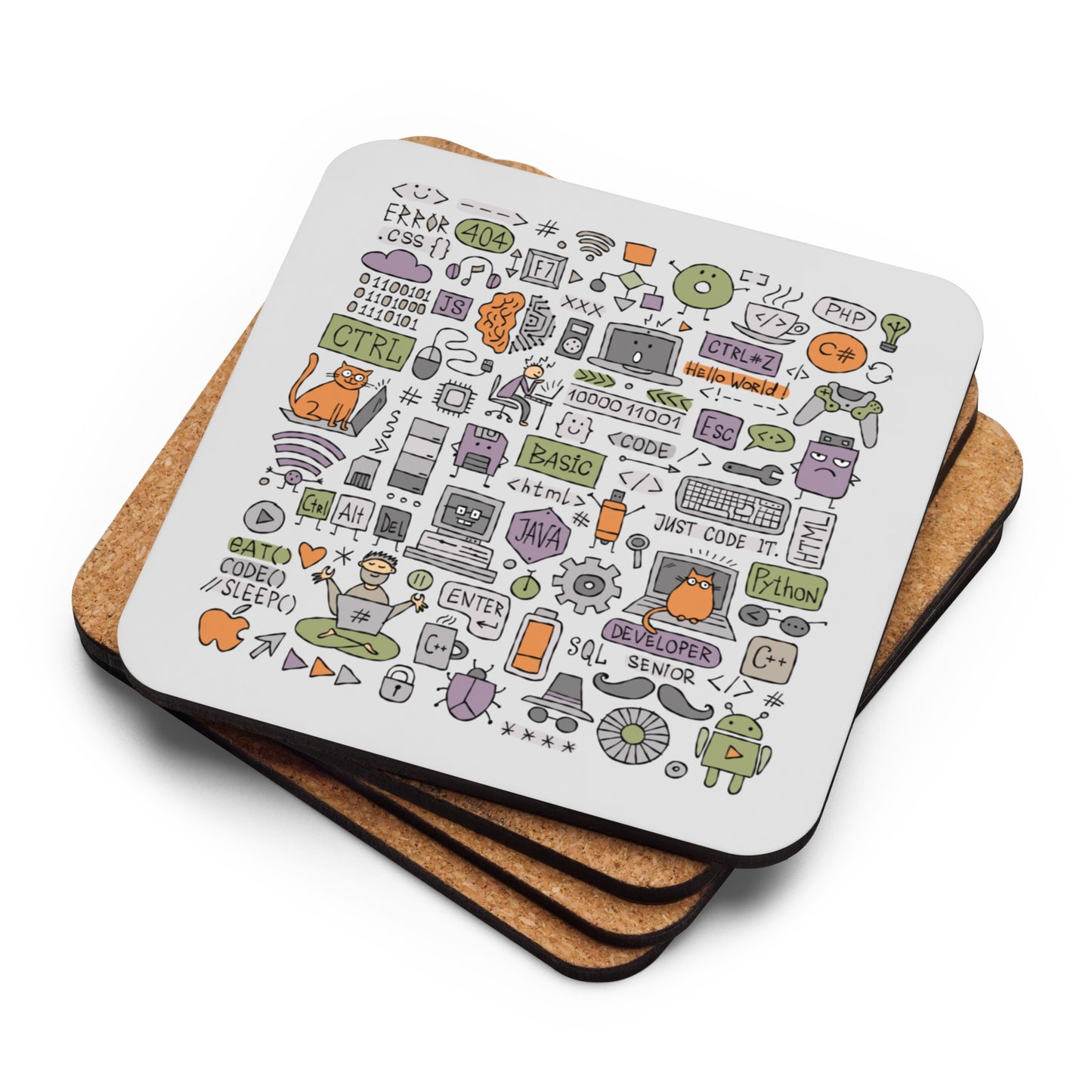 Cork-back coaster Programmer kudrylab