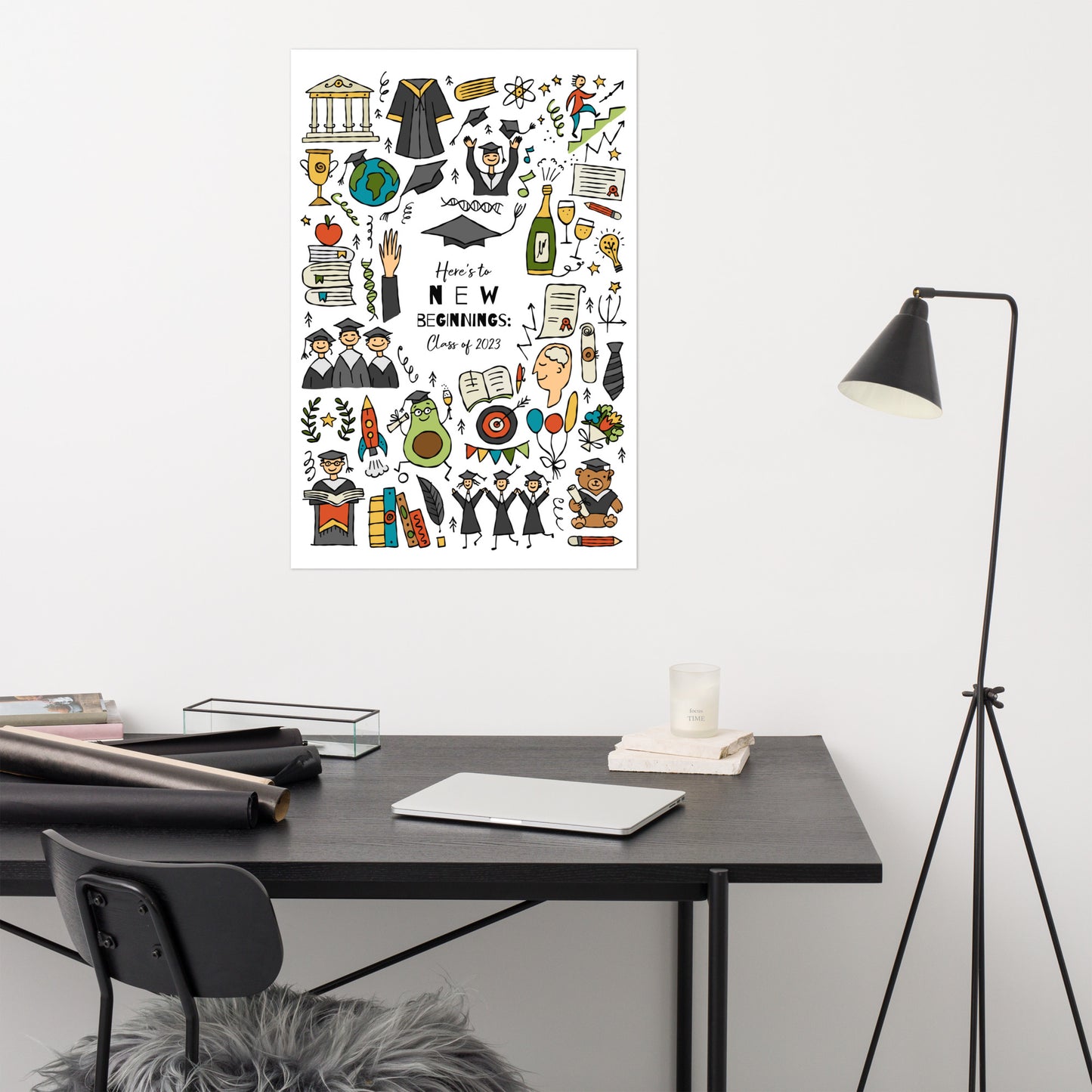 Póster de graduación. Texto personalizado.