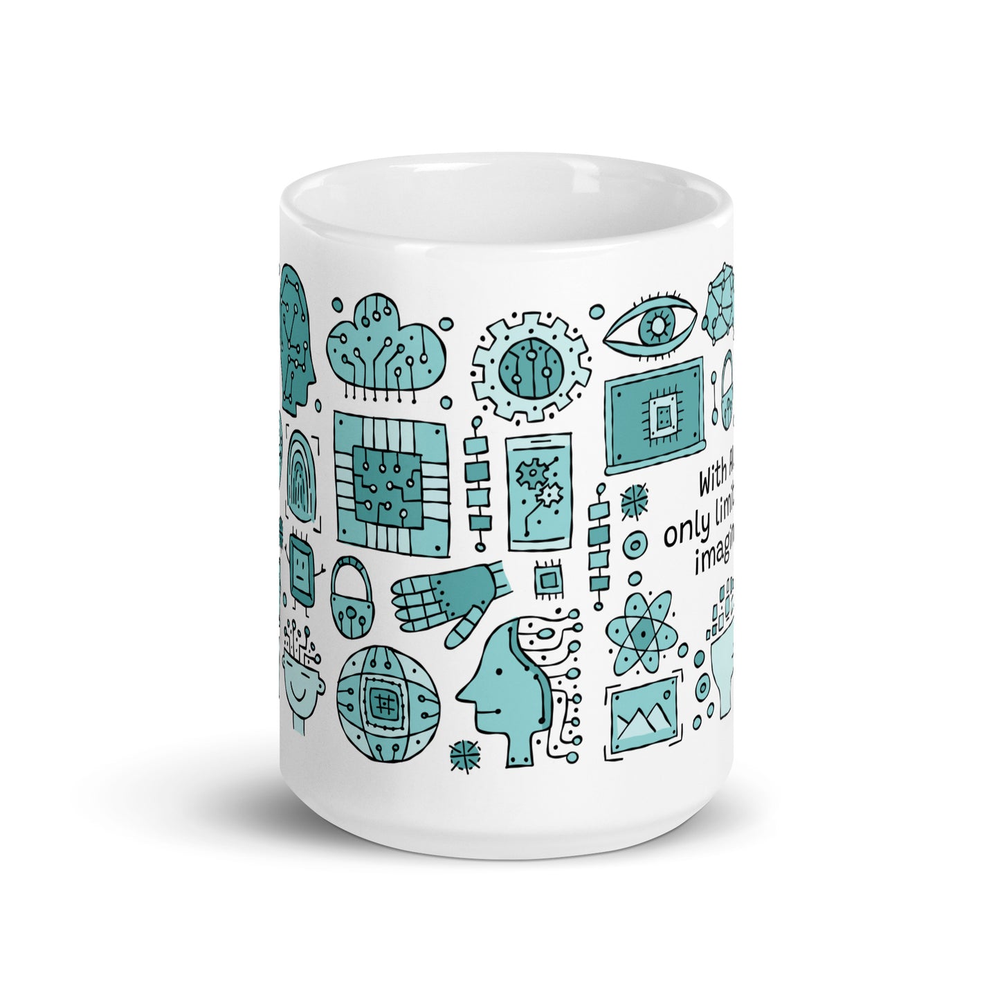 White glossy mug Artificial Intelligence kudrylab