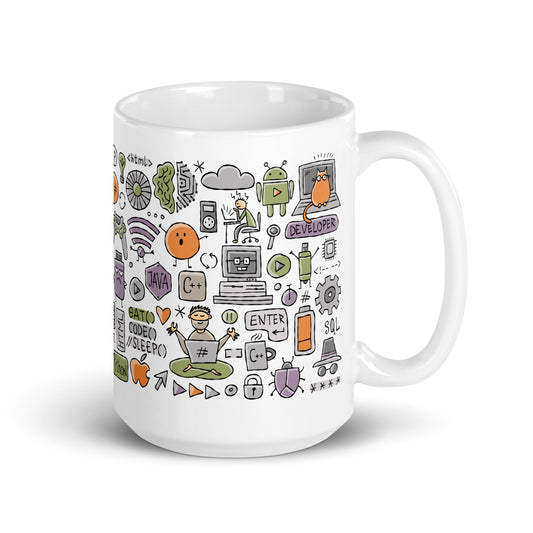 White glossy mug Programmer kudrylab