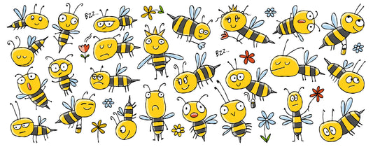 Bees family cute illustration for a science facts blog post — Kudrylab