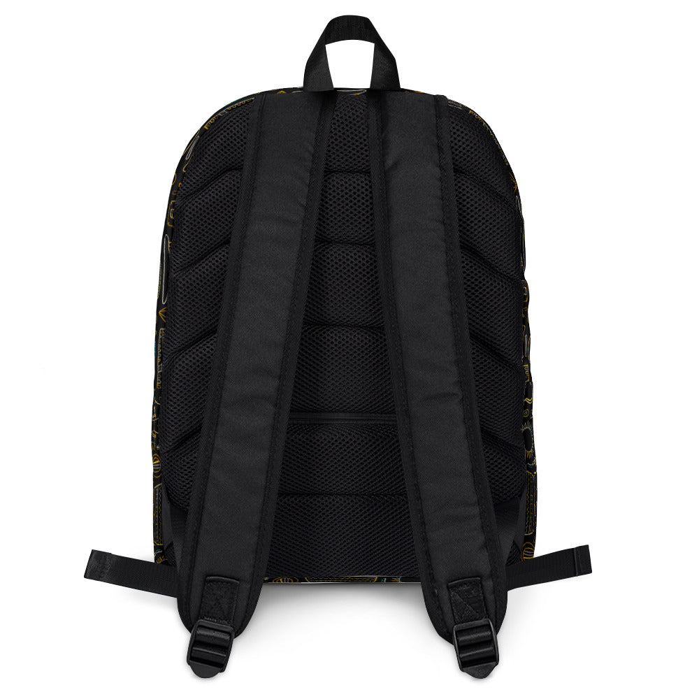 Personalised Backpack for Archeology lover, stylish designer print on black