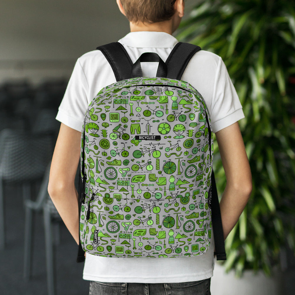 Schoolboy with Personalised Backpack - Bicyclist
