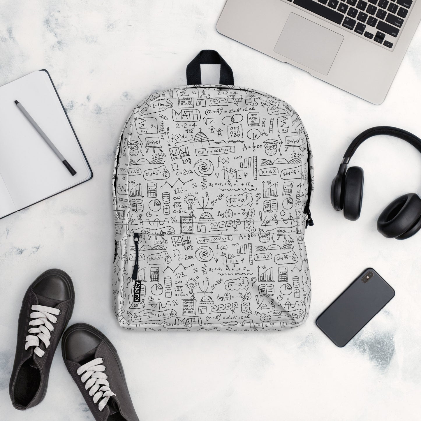 Stylish Science Backpack with Hand-Drawn Math Formulas