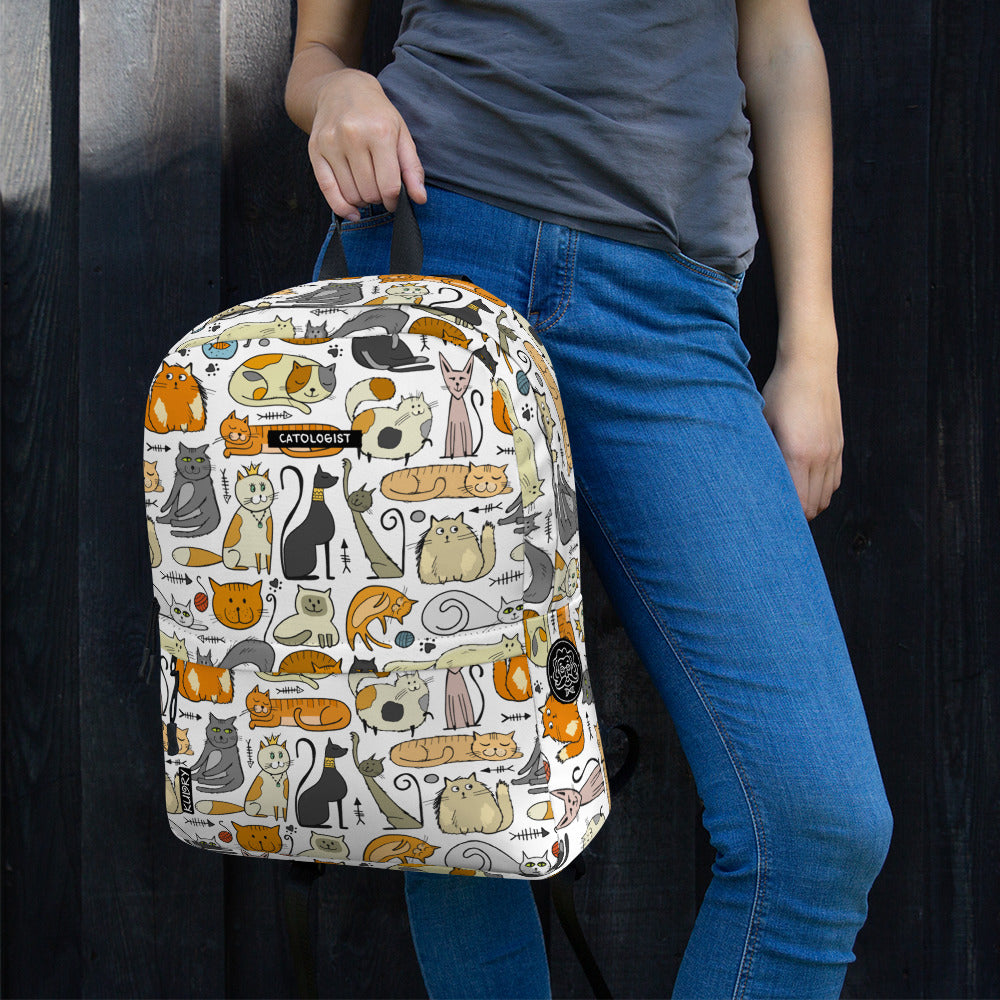 Catologist Backpack personalised. Cats of different breads