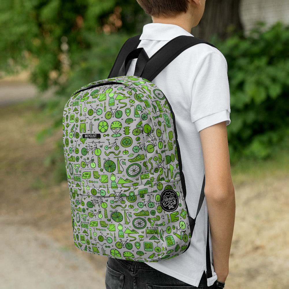 Schoolboy with Personalised Backpack - Bicyclist