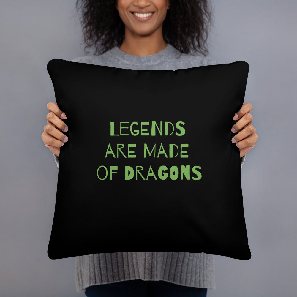 Basic Pillow with funny green Dragons and Personalised text