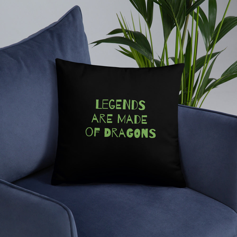 Basic Pillow with funny green Dragons and Personalised text