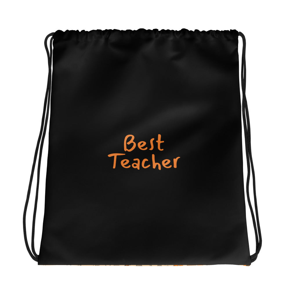 Back side black color of personalised drawstring bag