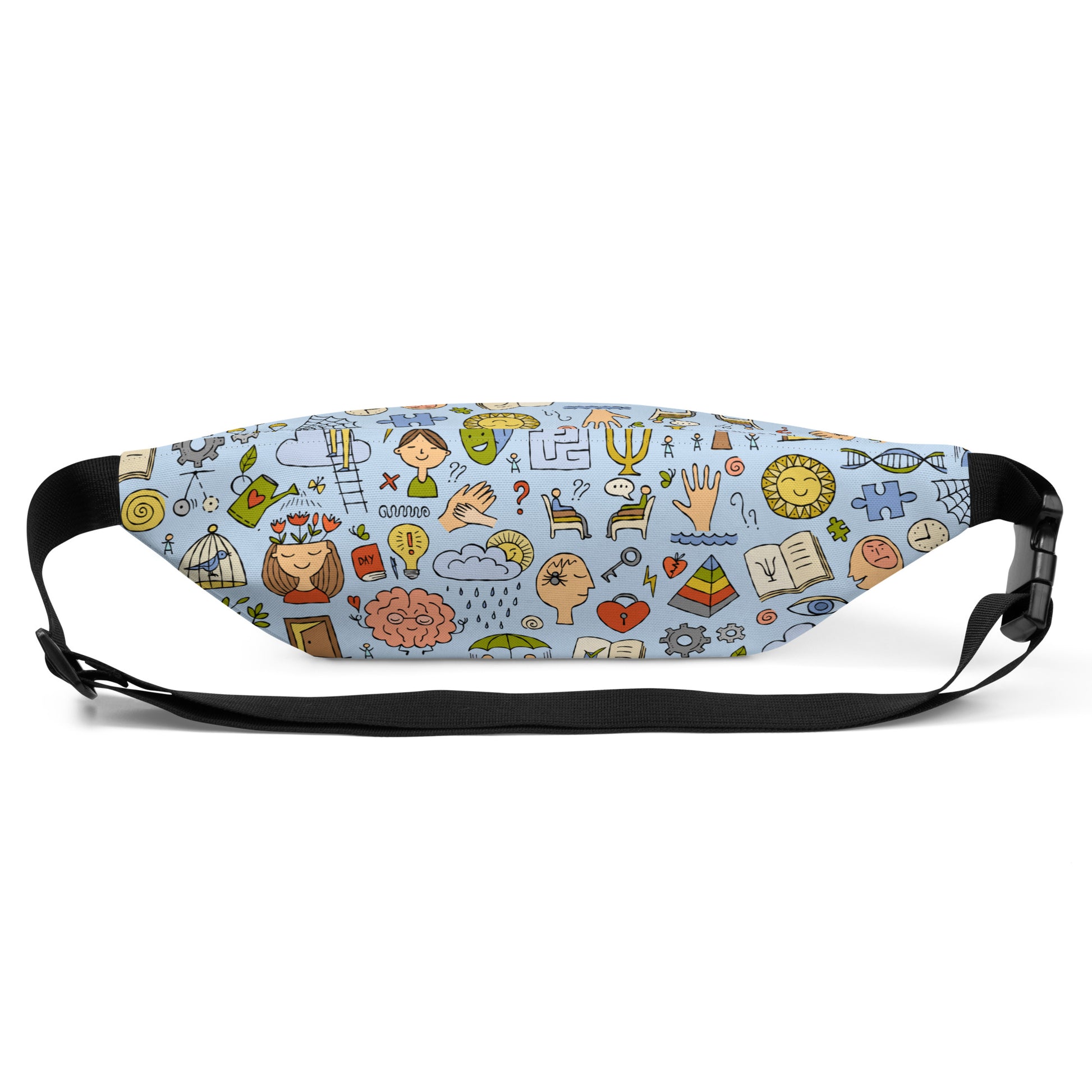Waist Bag with funny psychology print. Back view