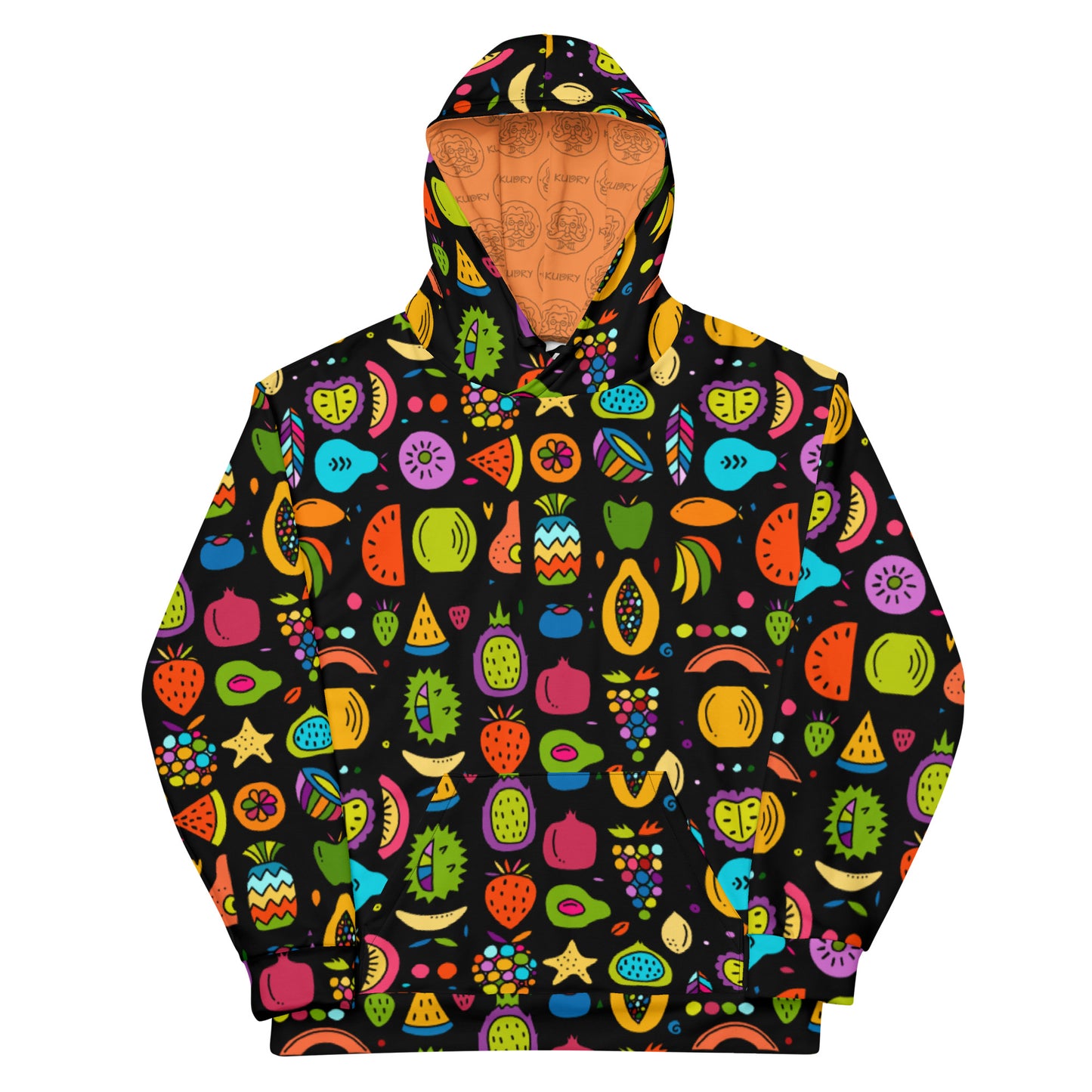 Pomologist Unisex Hoodie black with colorful fruits