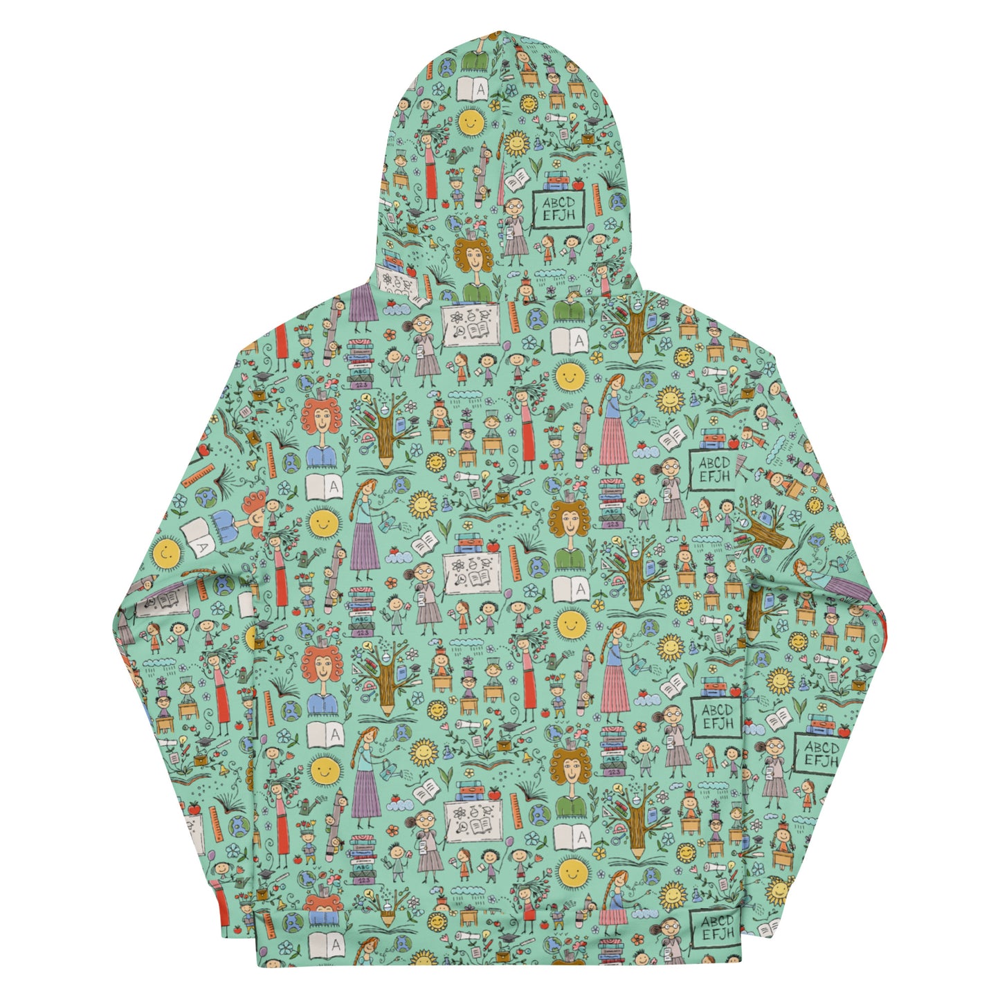 Unisex All-Over Print Hoodie for Teachers with Fun Classroom Print