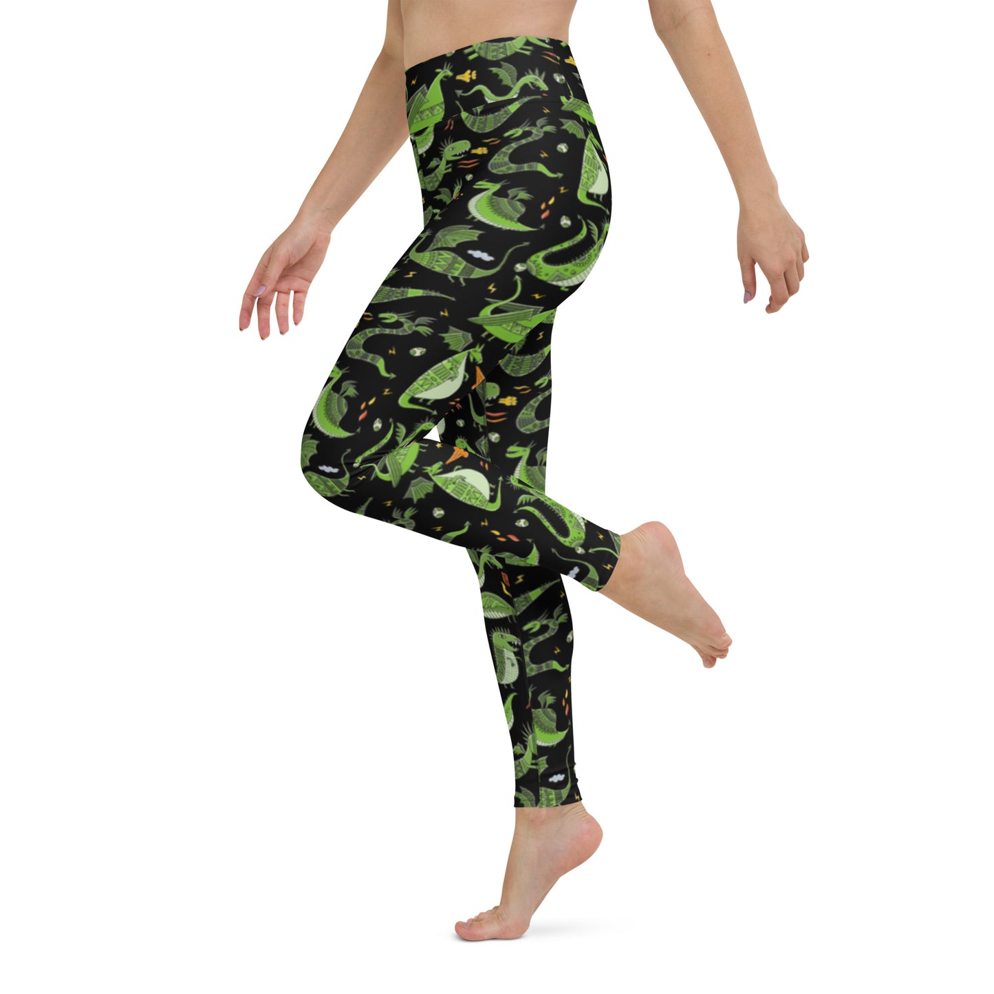 Yoga Leggings with funny Green Dragons