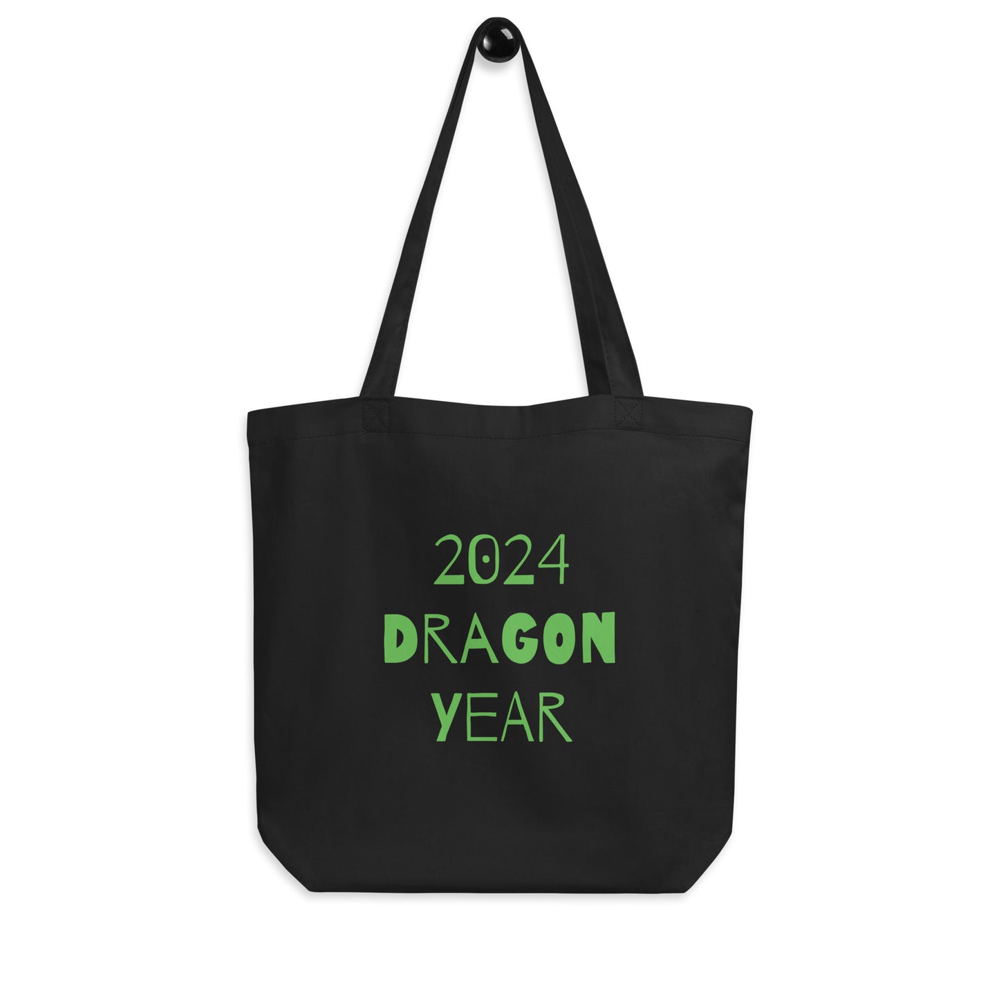 Personalised Eco Tote Bag with Funny Green Dragons, symbol of 2024 year
