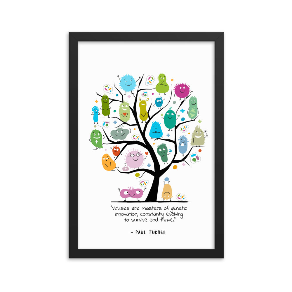 Framed poster with concept art tree - viruses and bacteries