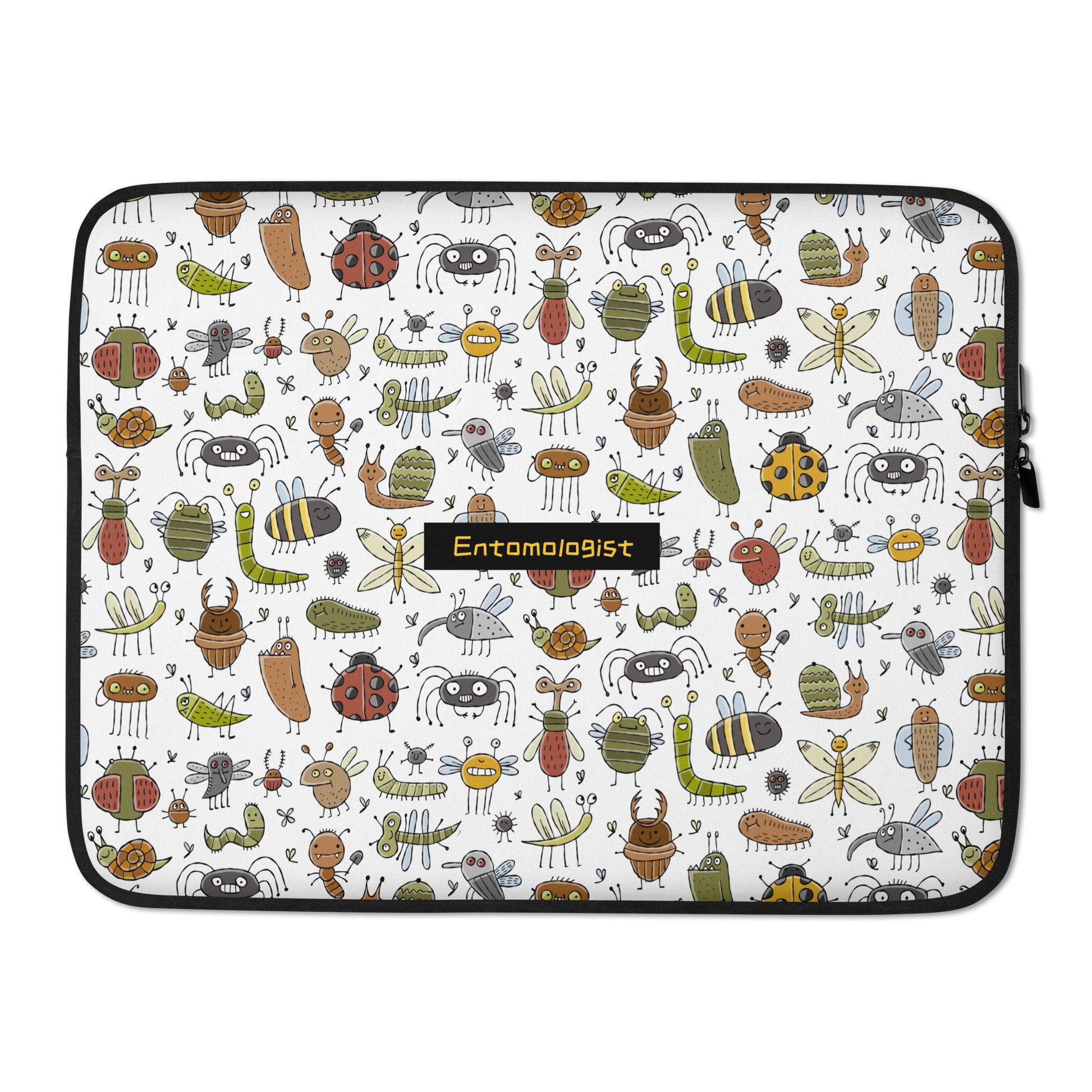 Entomologist Laptop Case 15 with funny insects collection