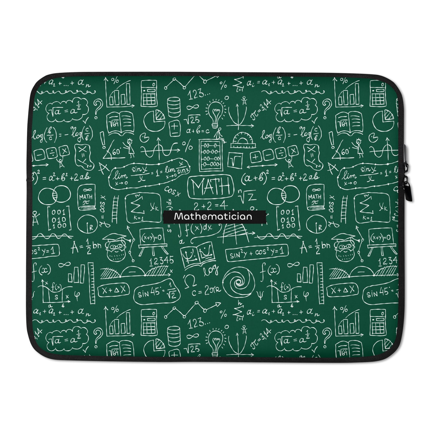 Math formulas and symbols hand drawn. Laptop Sleeve 15 for Science Enthusiasts. Custom text