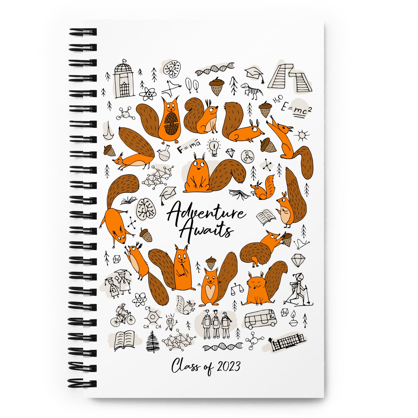 Funny science Squirrels. Spiral notebook personalised