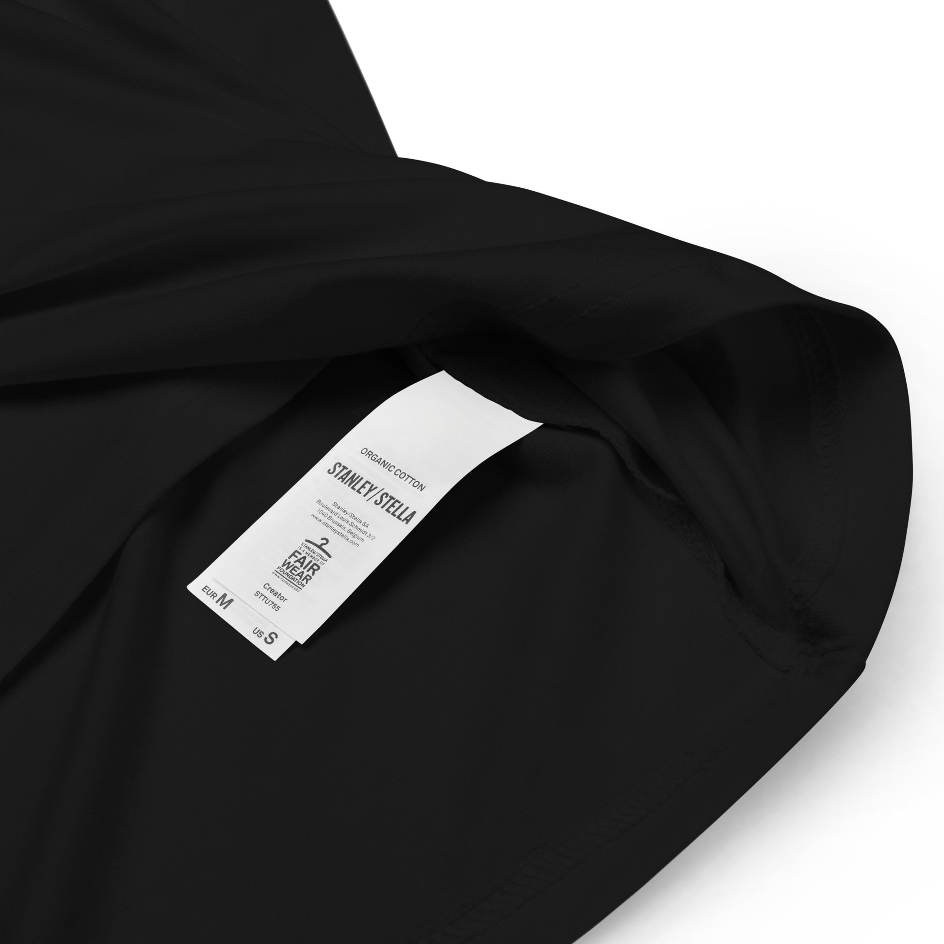 Unisex organic cotton t-shirt black, funny Psychology concept art. Kudry. Label