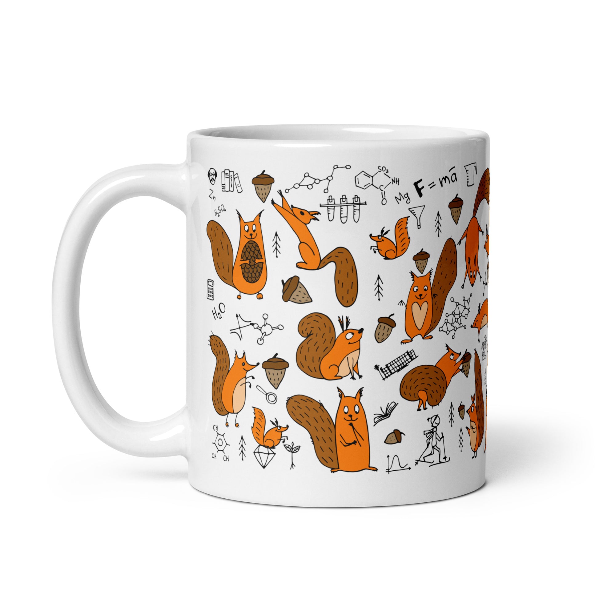 Funny Squirrels in Science, 11oz Mug with your personalised text