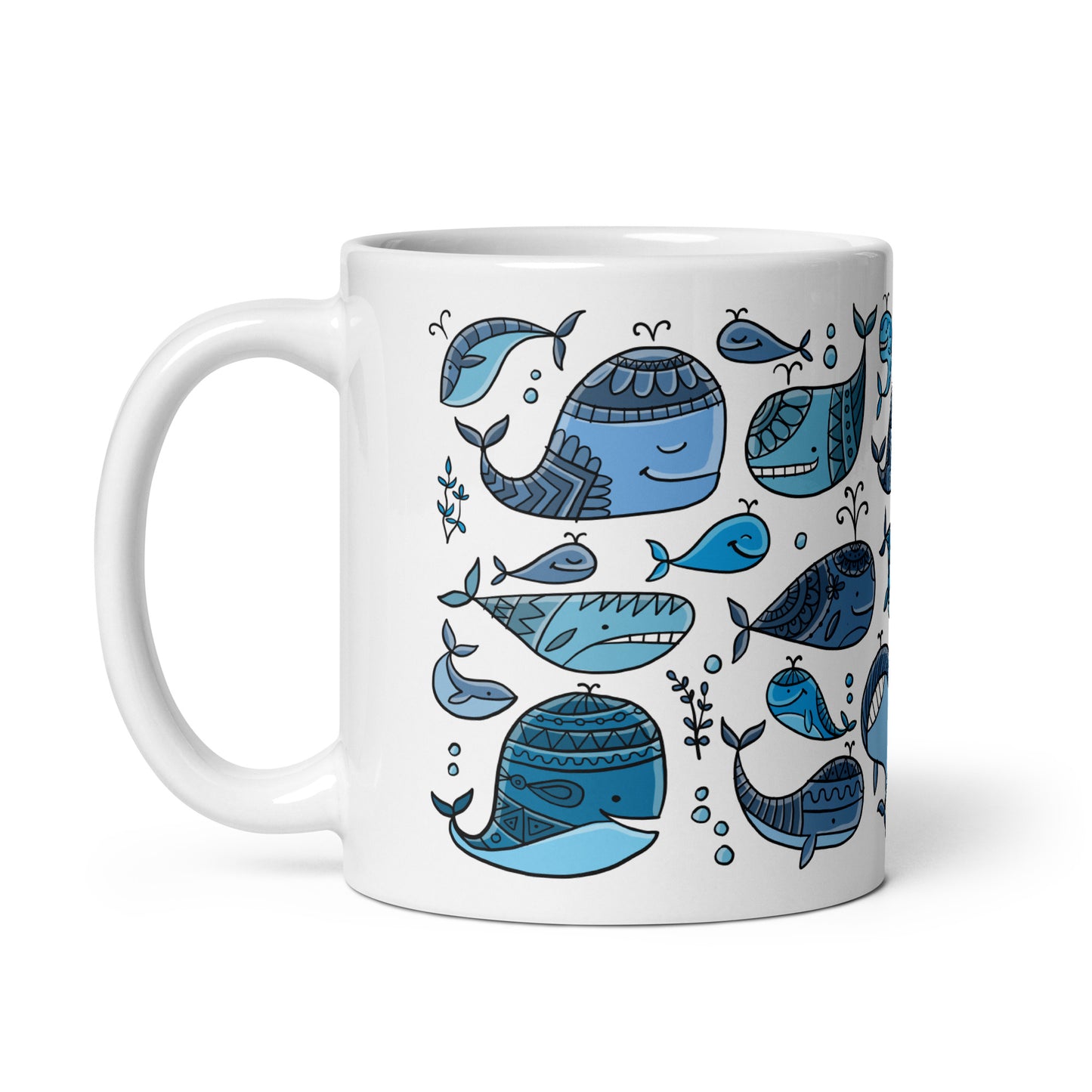 A charming ceramic gift mug 11 oz celebrating Whales Day. Funny whales families. Perfect for whale enthusiasts and marine life lovers.