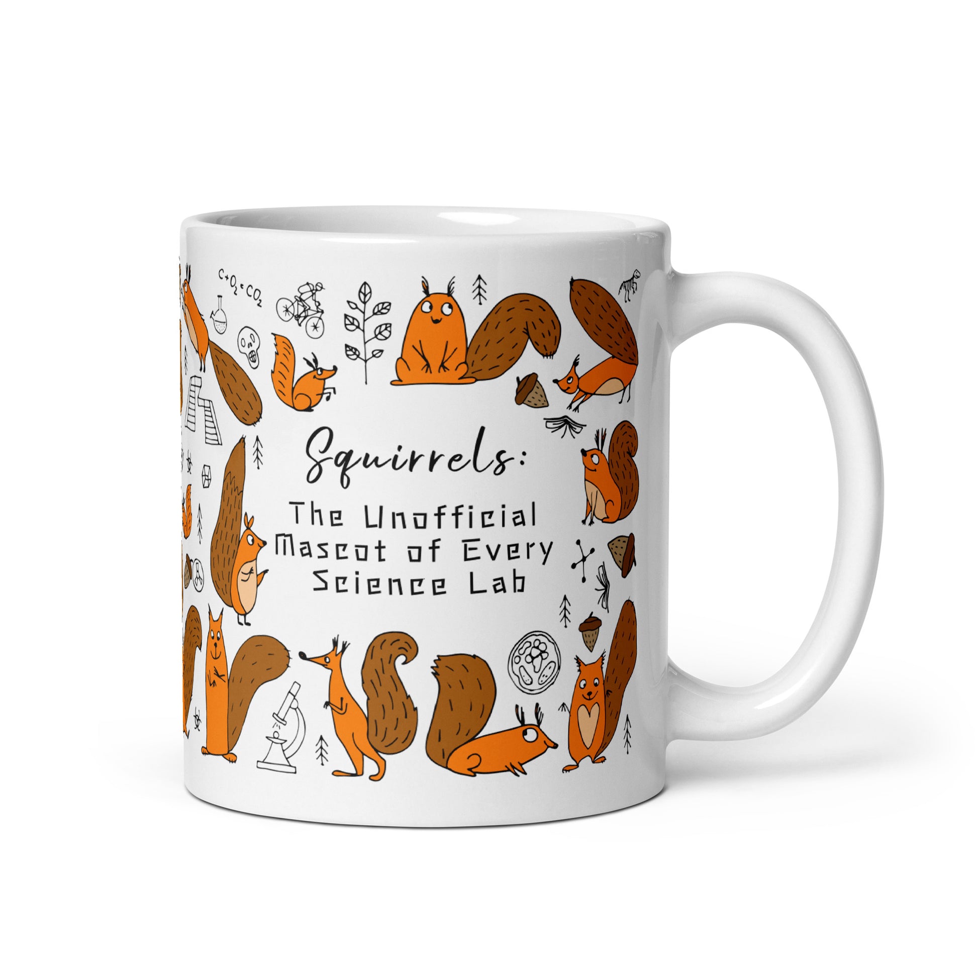 Funny Squirrels in Science, 11oz Mug with your personalised text