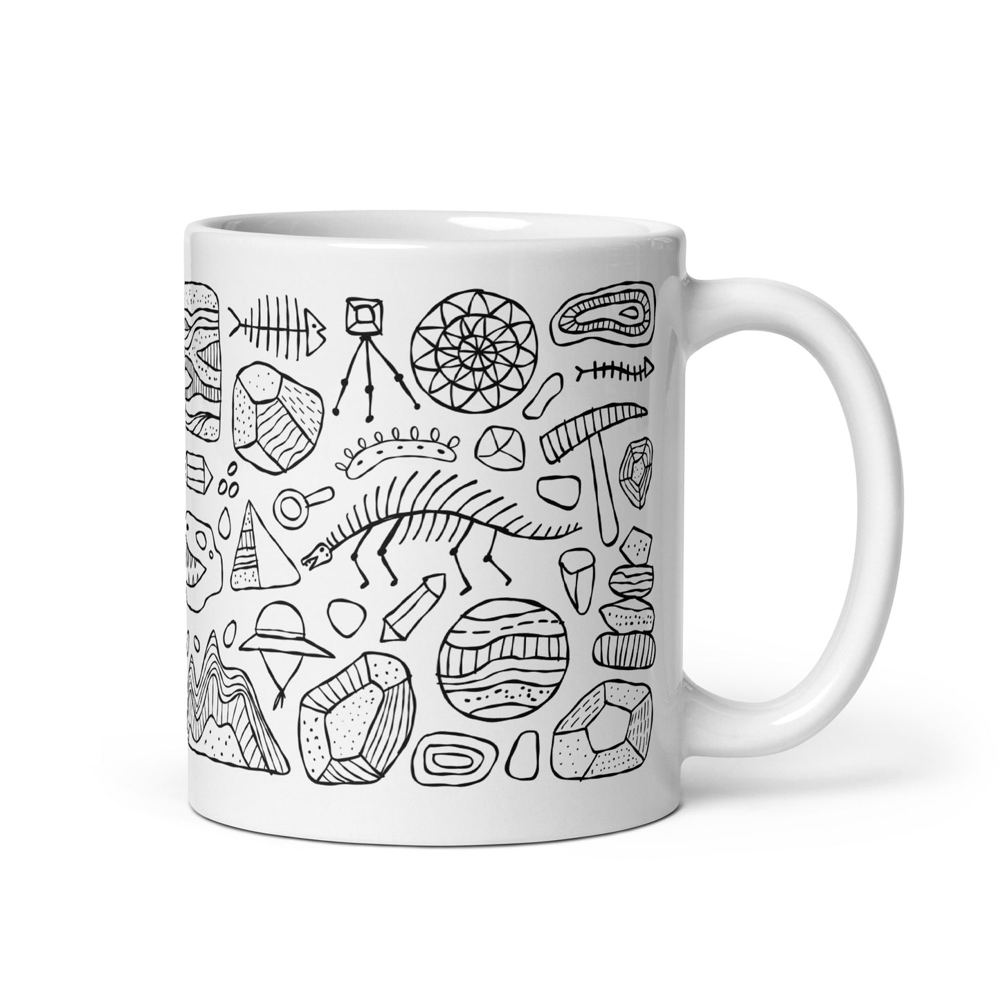 White glossy mug Geology
