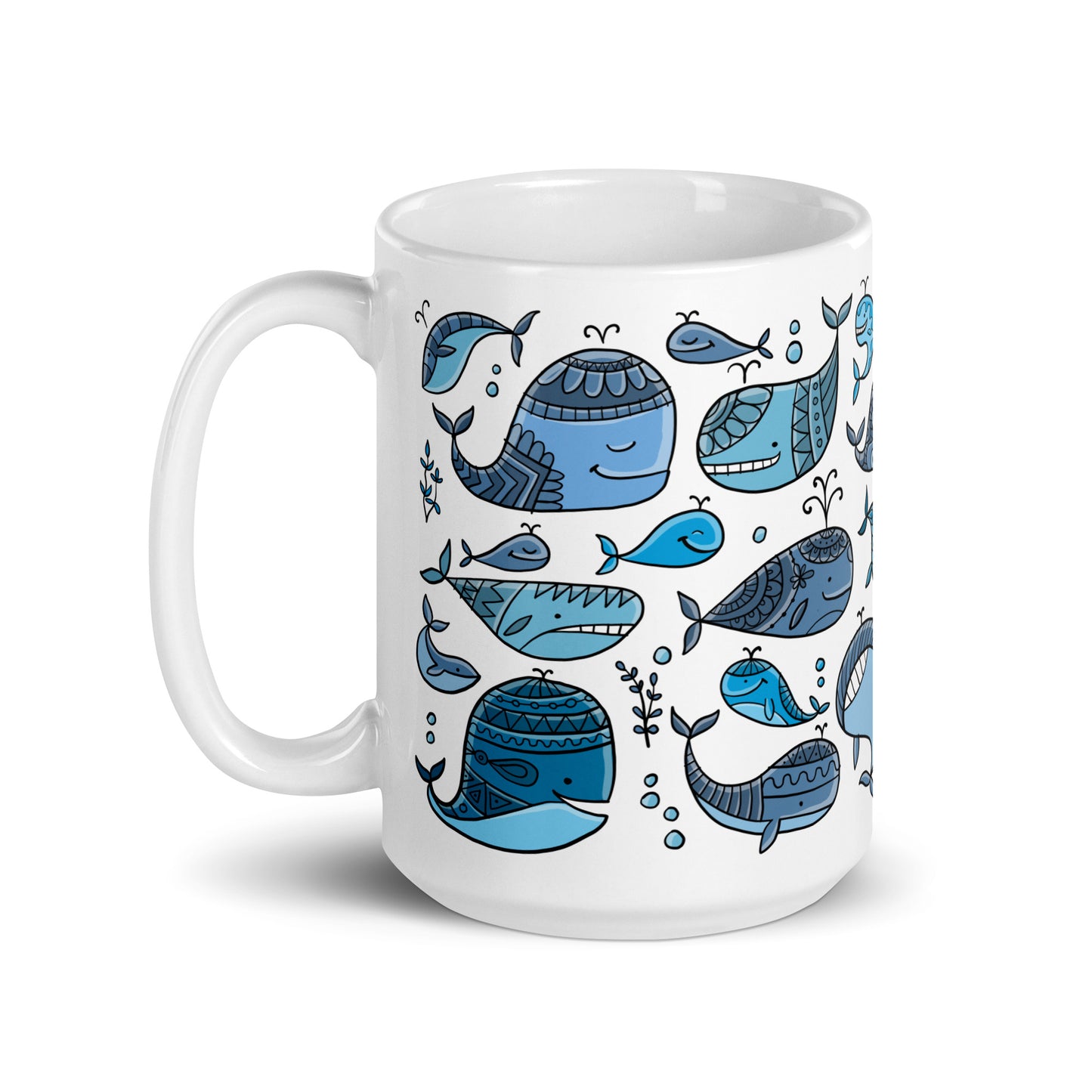 A charming ceramic gift mug 15 oz celebrating Whales Day. Funny whales families. Perfect for whale enthusiasts and marine life lovers.