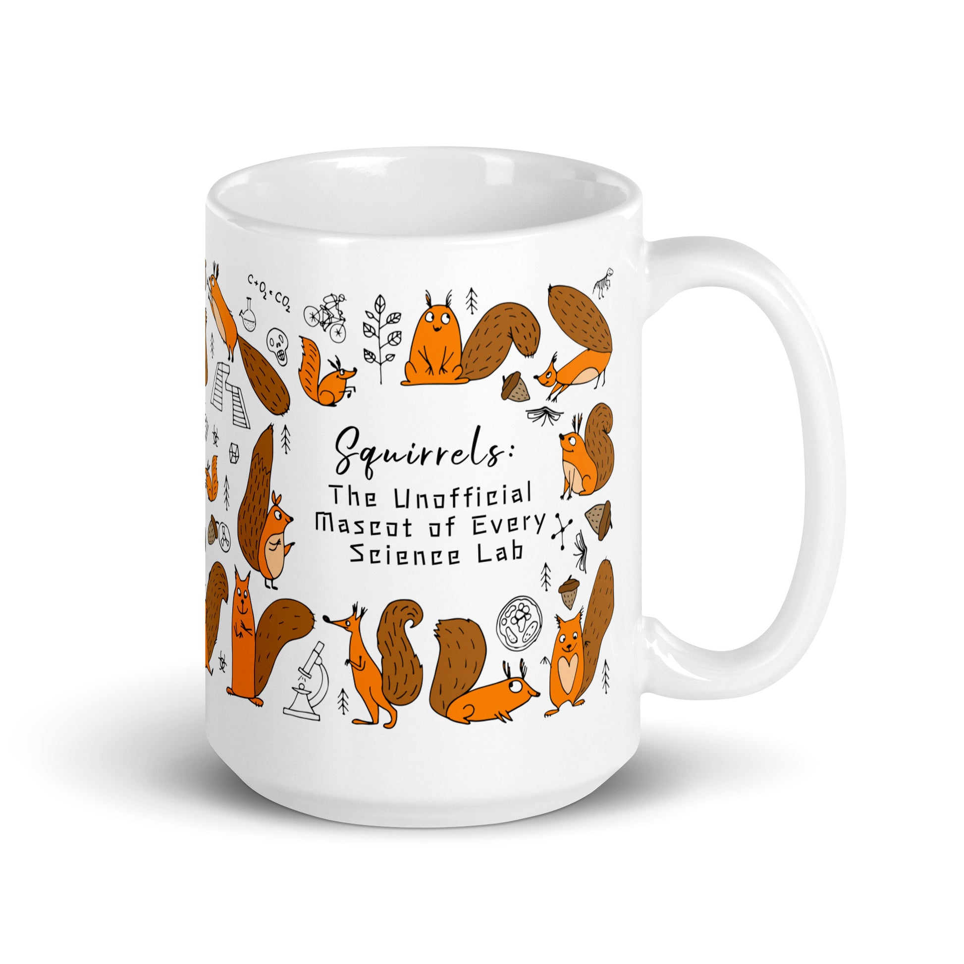 Funny Squirrels in Science, 15oz Mug with your personalised text