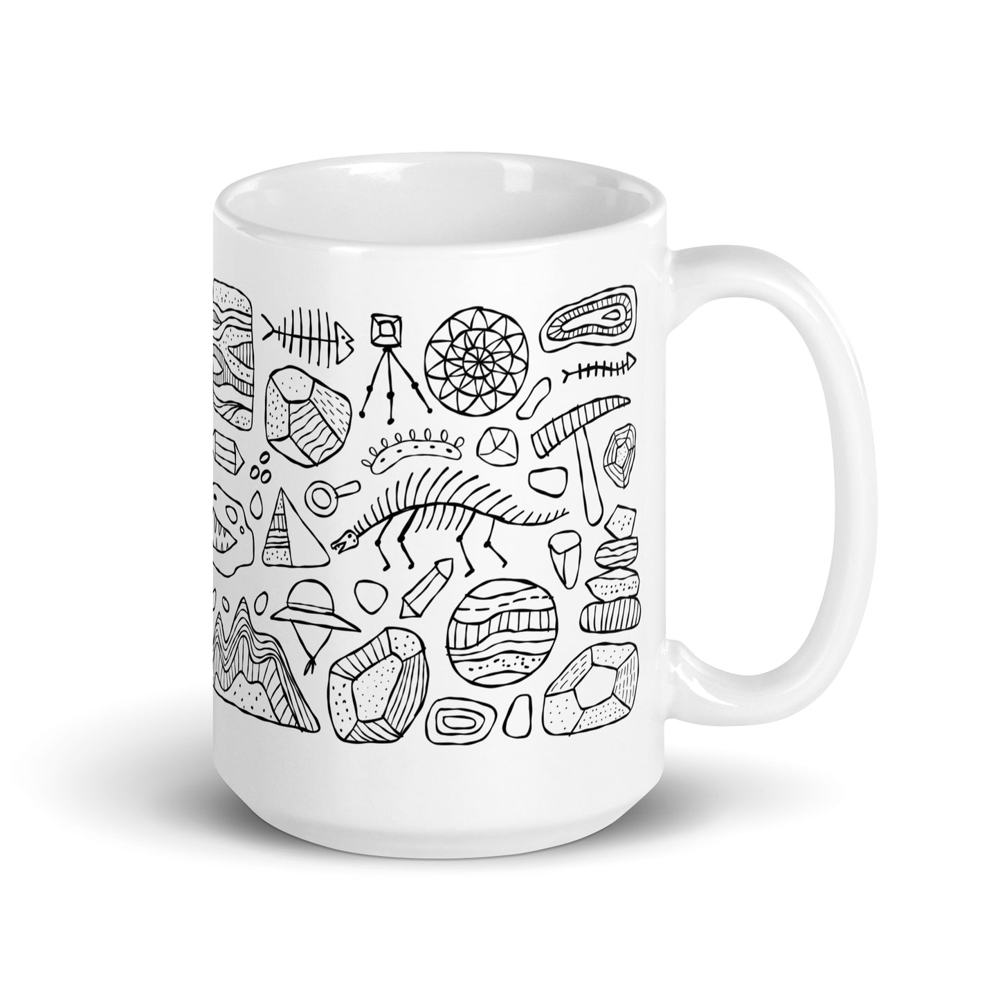 White glossy mug Geology