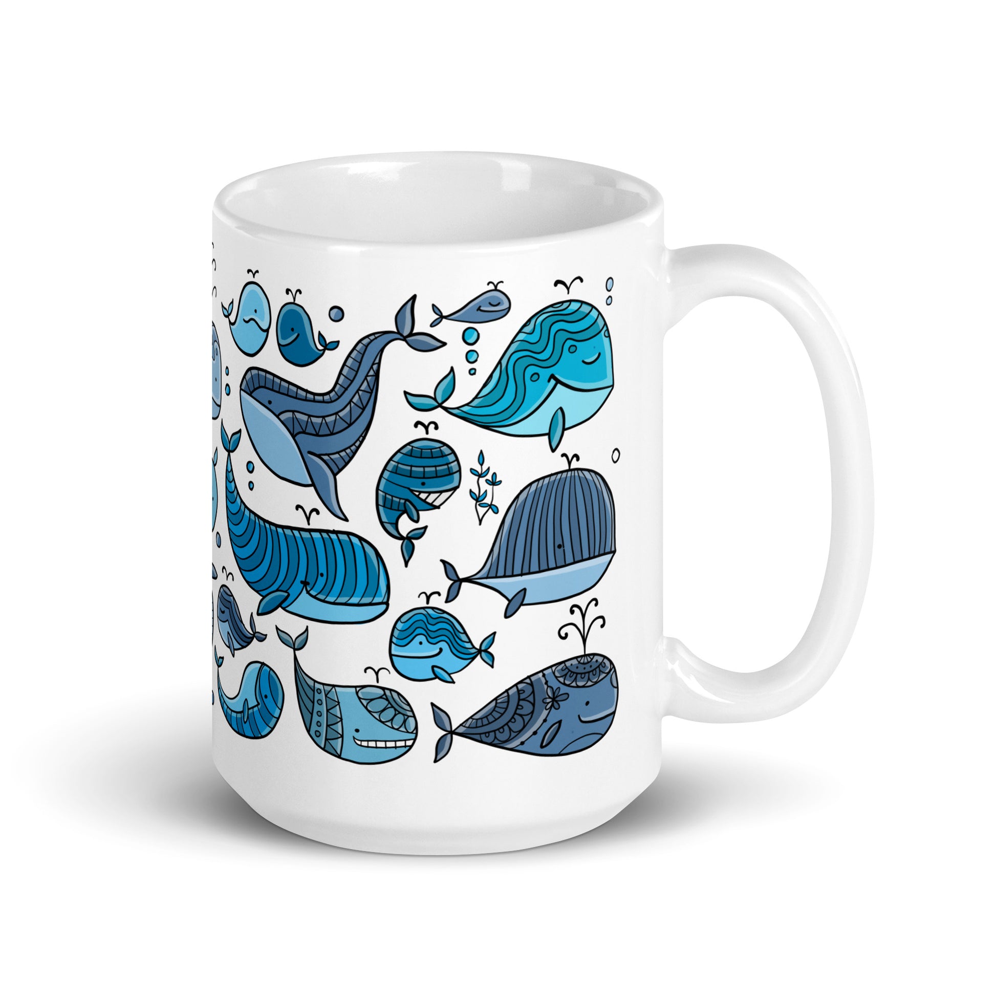 A charming ceramic gift mug 15 oz celebrating Whales Day. Funny whales families. Perfect for whale enthusiasts and marine life lovers.