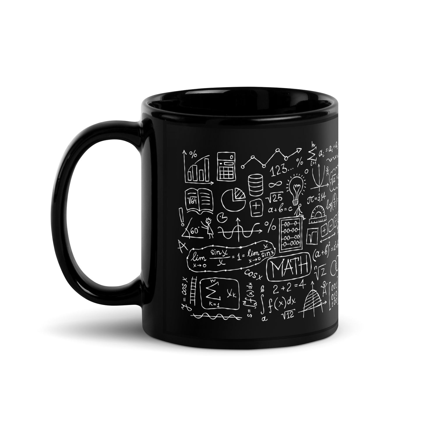 Mathematical Formulas and Symbols stylish black Gift Mug for Teachers, Students, and STEM Enthusiasts kudrylab