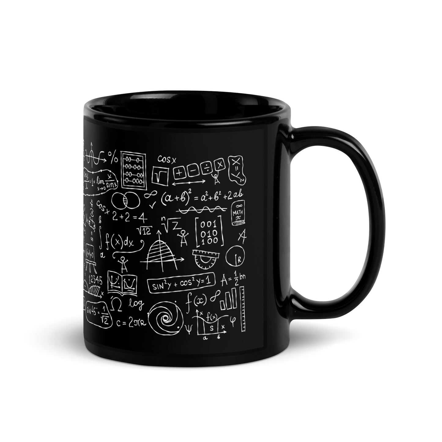 Mathematical Formulas and Symbols stylish black Gift Mug for Teachers, Students, and STEM Enthusiasts kudrylab