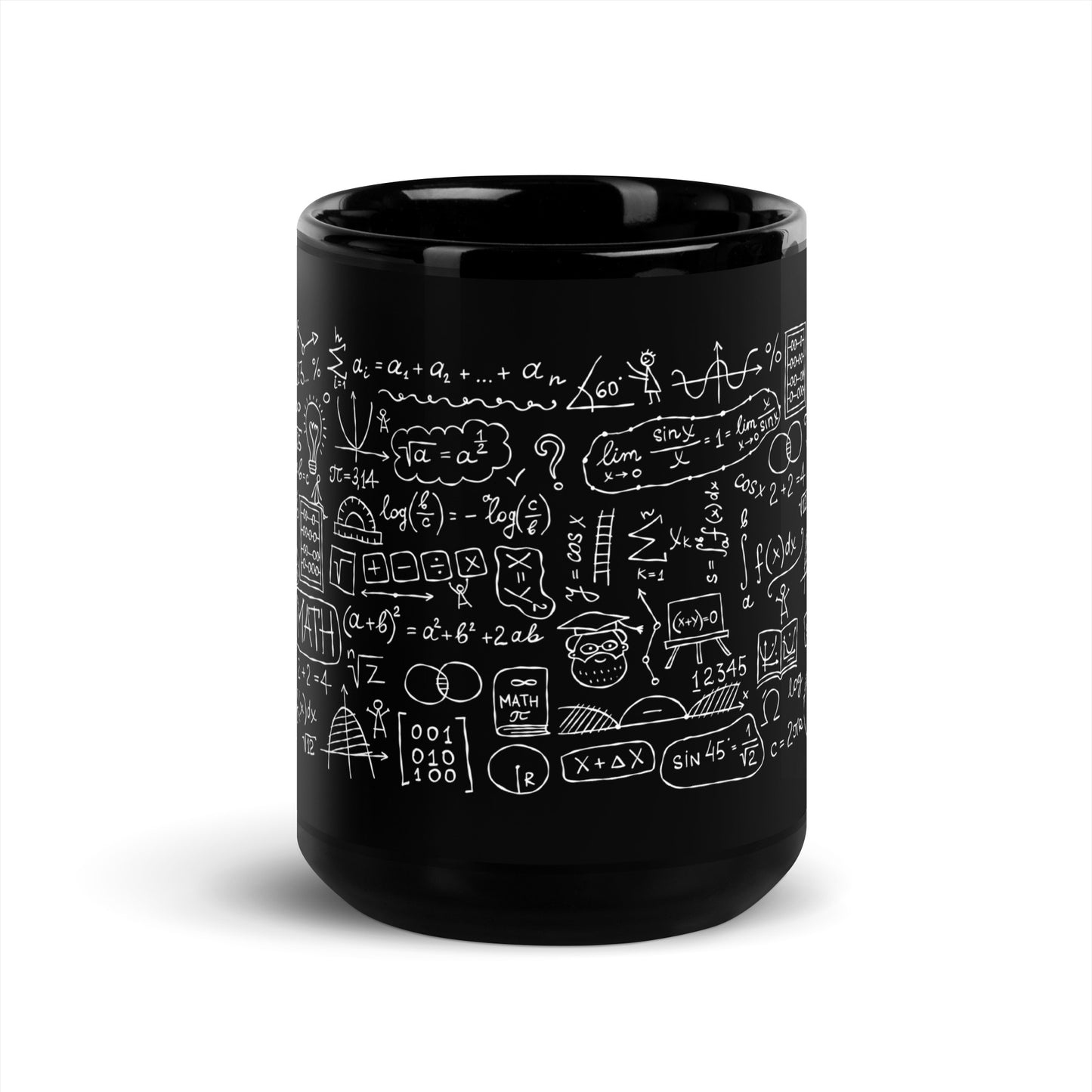 Mathematical Formulas and Symbols stylish black Gift Mug for Teachers, Students, and STEM Enthusiasts kudrylab