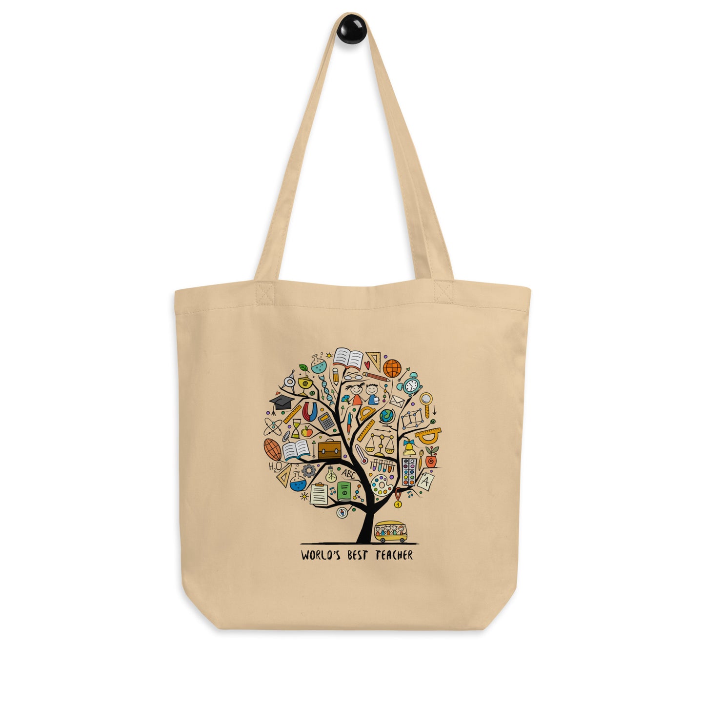 Personalized Eco Tote Bag with Funny School Concept Tree Print kudrylab