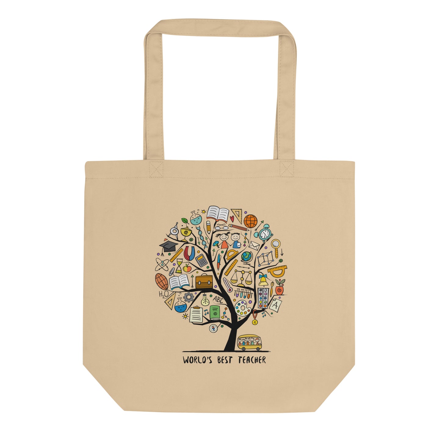 Personalized Eco Tote Bag with Funny School Concept Tree Print kudrylab