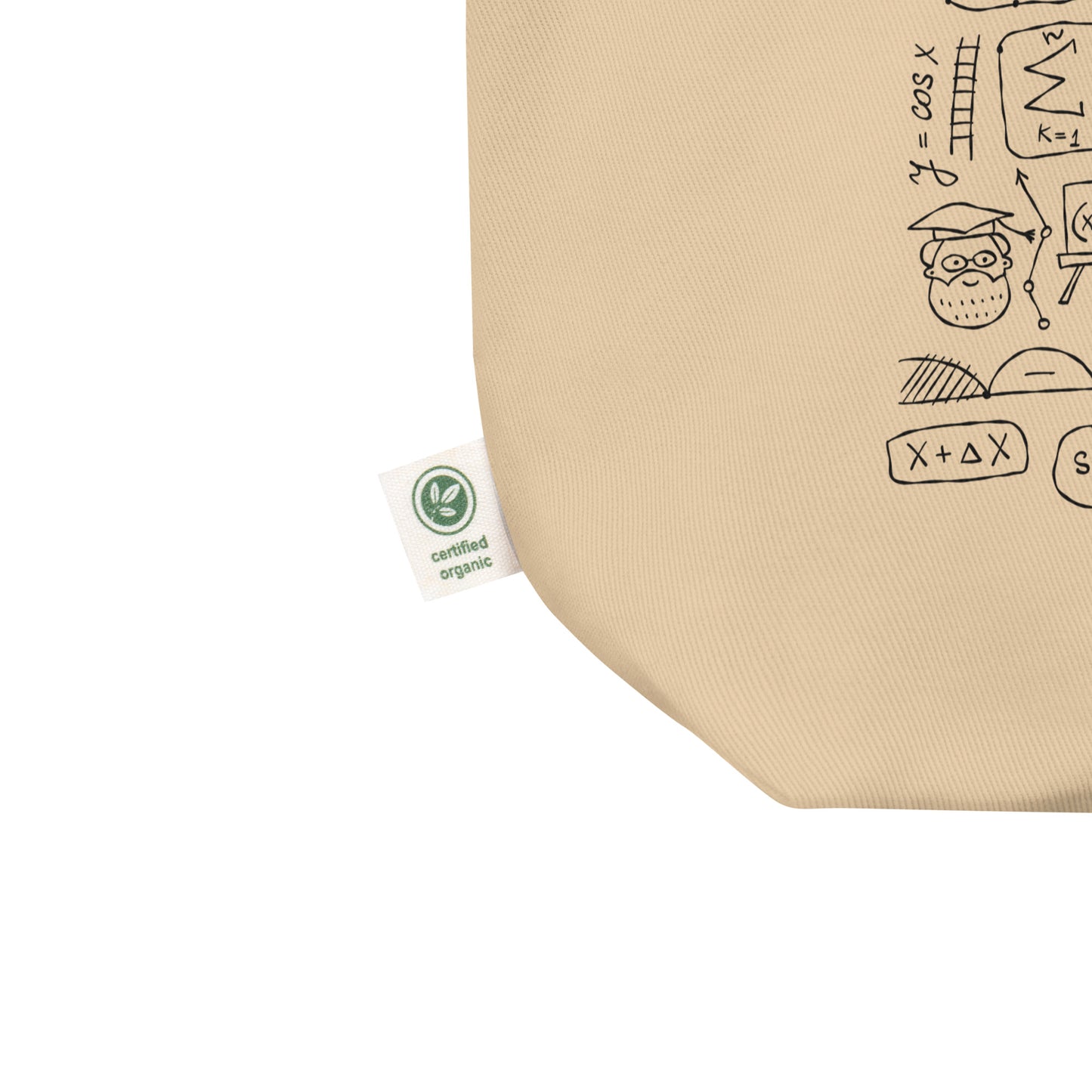 Eco Tote Bag with Math Print Equations and Symbols. Personalised back side kudrylab