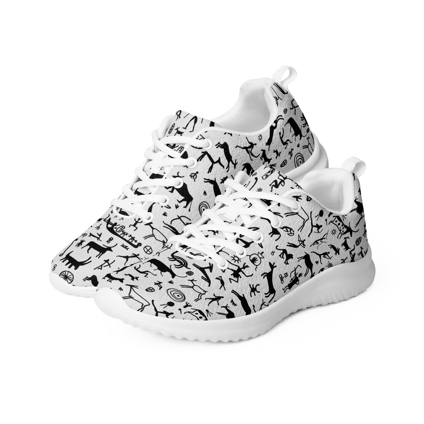 Women's Stylish Athletic Shoes with Designer Cave Drawing Print kudrylab