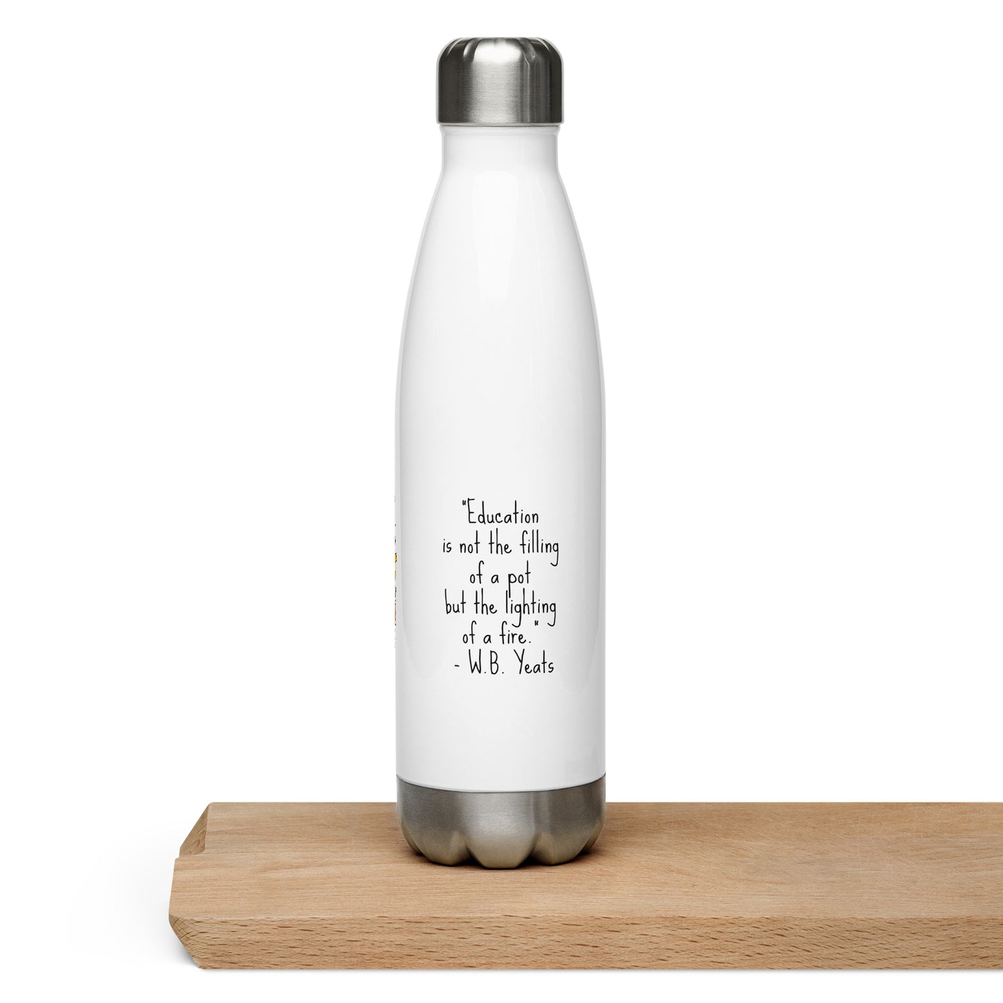 Personalized Stainless Steel Water Bottle with Funny School Tree Print kudrylab