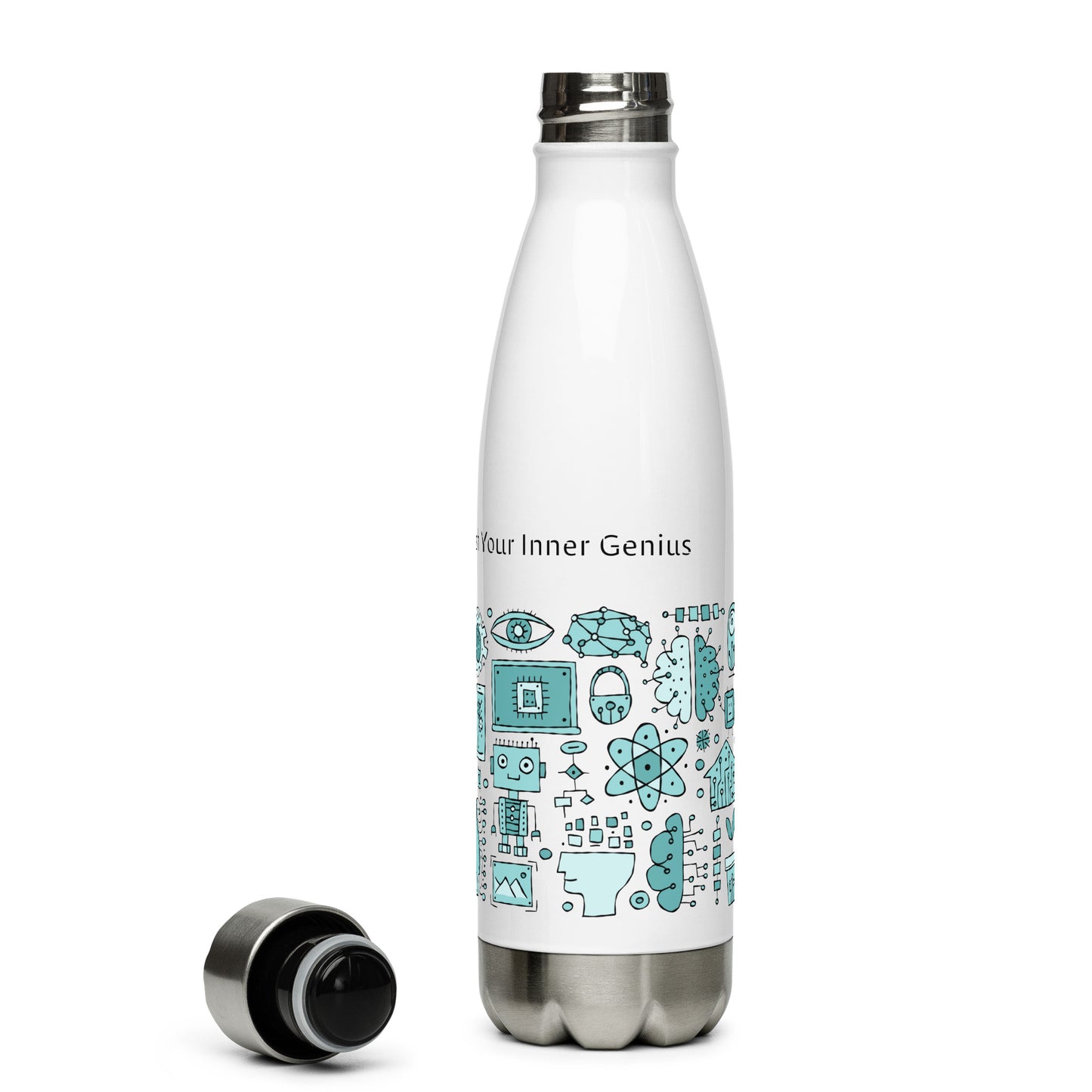Enchanting Stainless Steel Water Bottle with AI Designer Print kudrylab