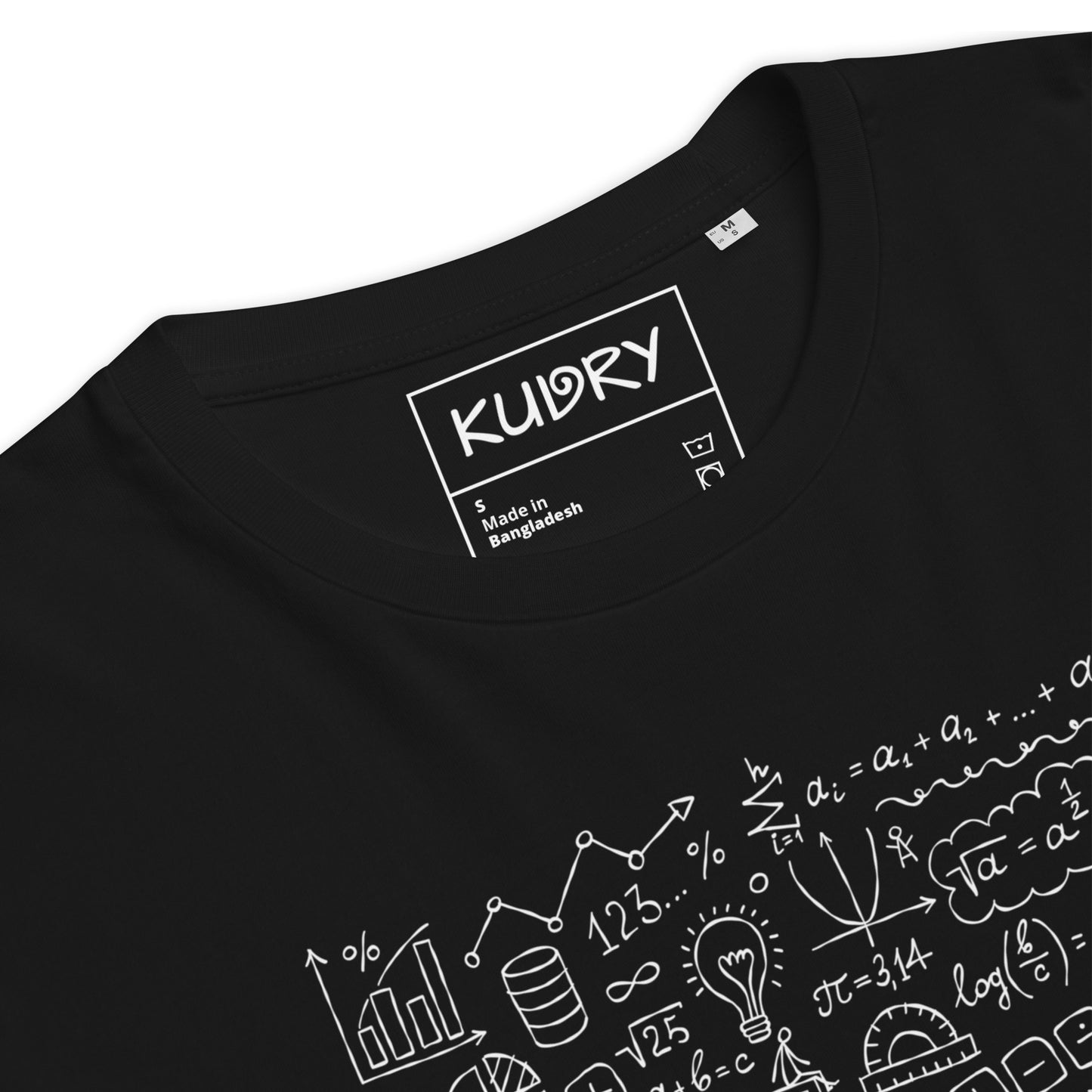 Hand-Drawn Math formulas and symbols. Unisex T-Shirt for Math Enthusiasts, organic cotton. Kudry